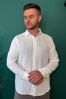 Рубашка однотонная Trend Collection 18463 Белый (BEYAZ)