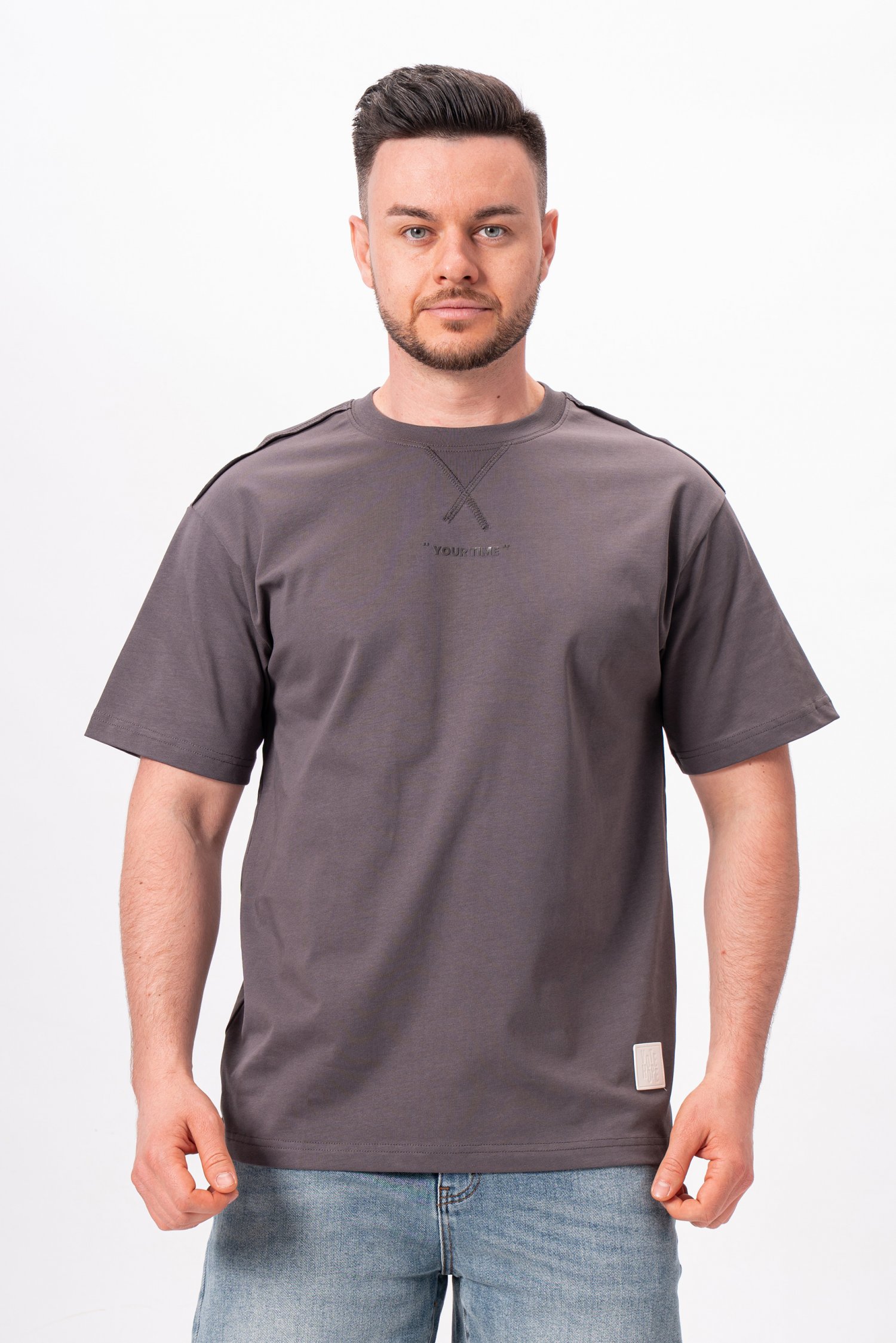 Футболка однотонная K.O.R 2059 Темно-серый (GREY)