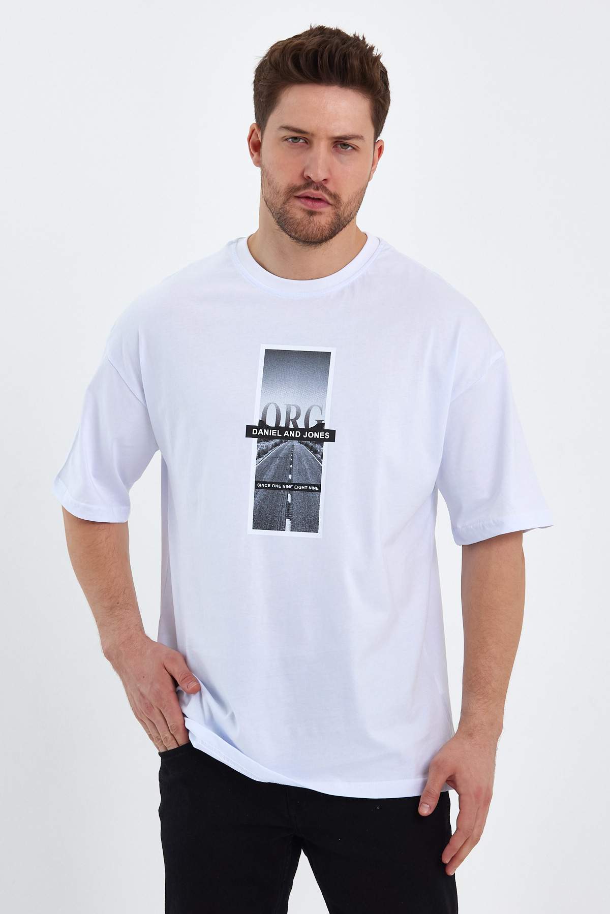Футболка оверсайз с принтом Trend Collection 2104 Белый