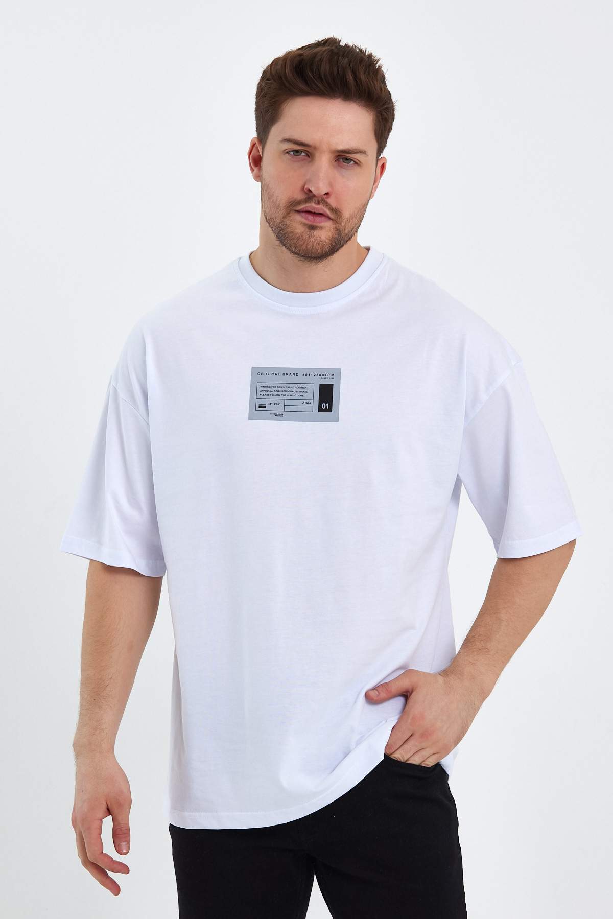 Футболка оверсайз с принтом Trend Collection 2101 Белый