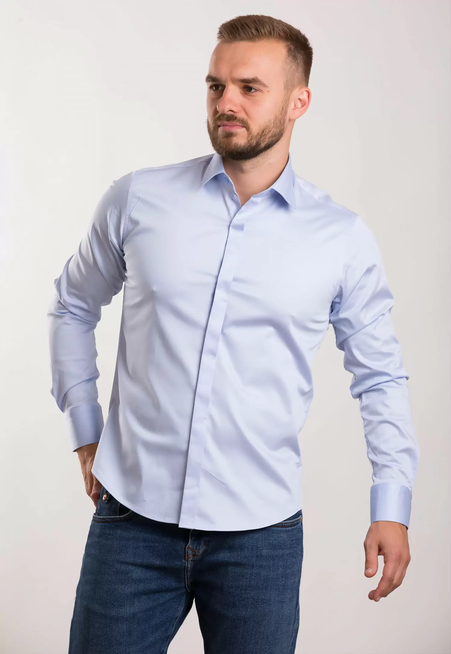 Рубашка TREND BAT 02-308 Небесный