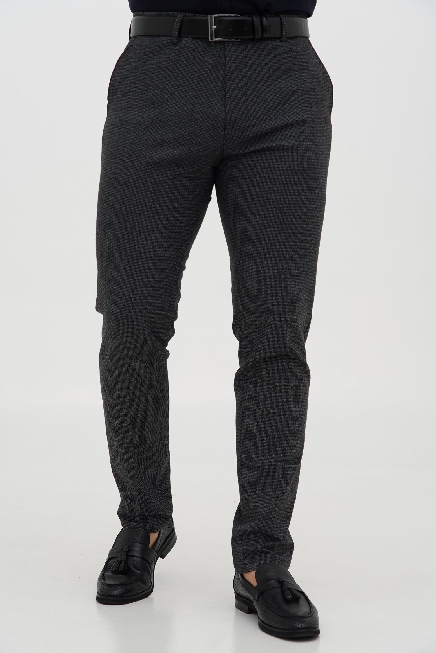 Брюки slim fit Trend Collection 1258 черно-серый