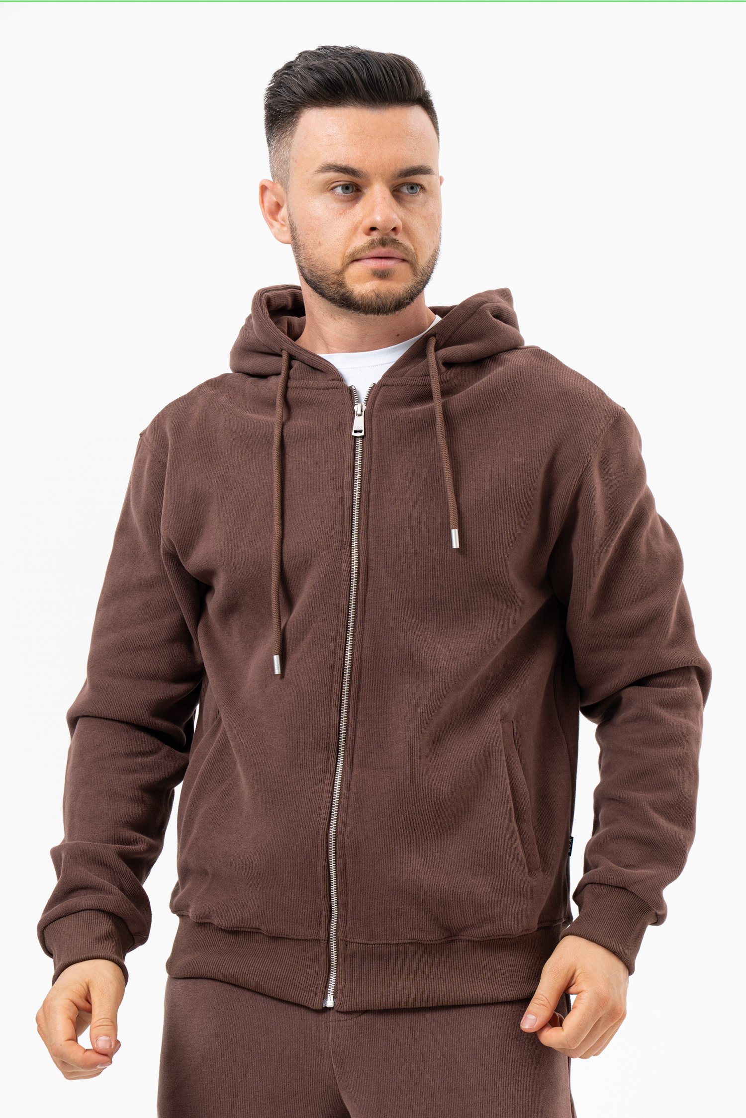 Спортивная флисовая кофта на молнии K.O.R 853 Кофейный (№36 coffee)