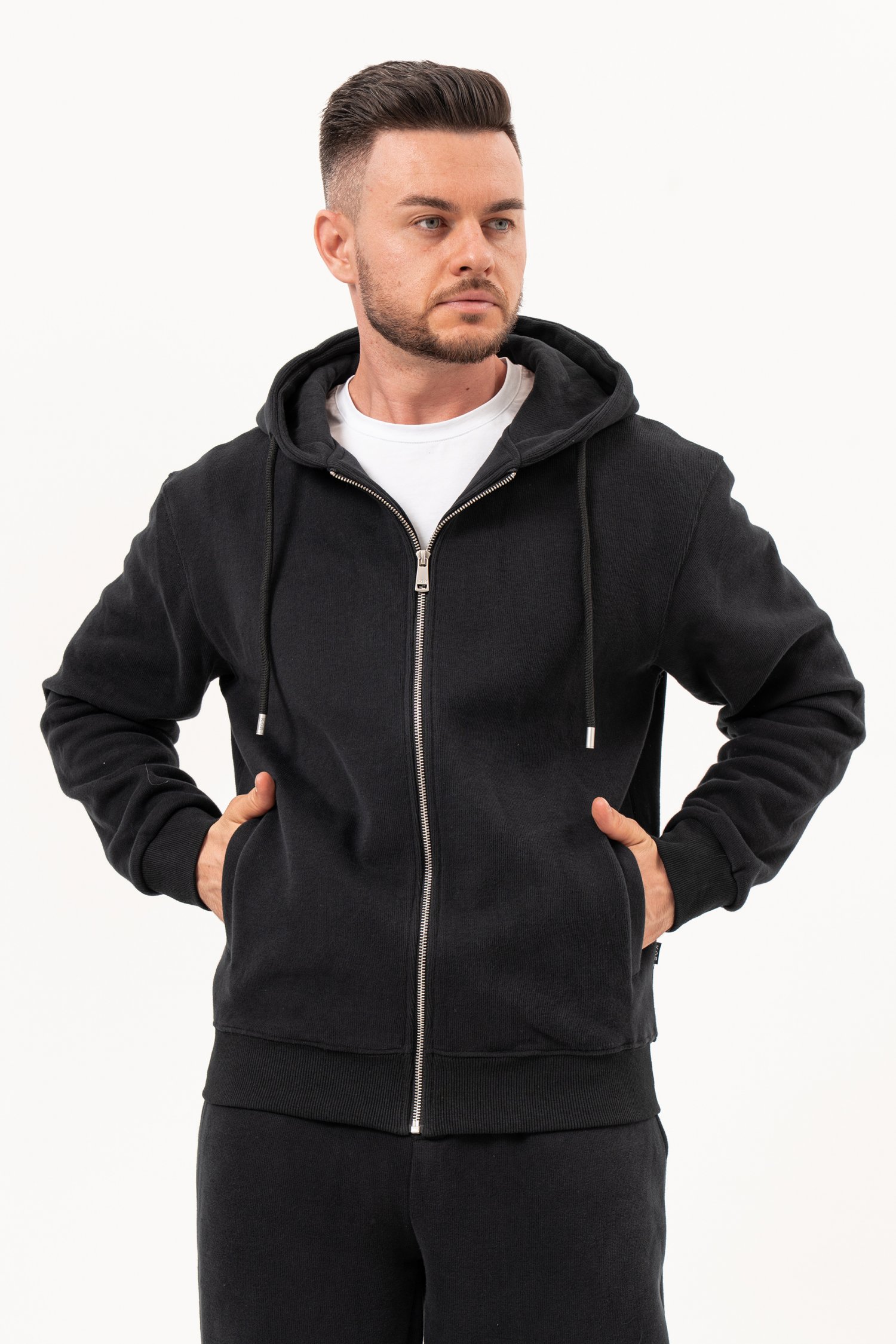 Спортивная флисовая кофта на молнии K.O.R 853 Черный (№37 black)