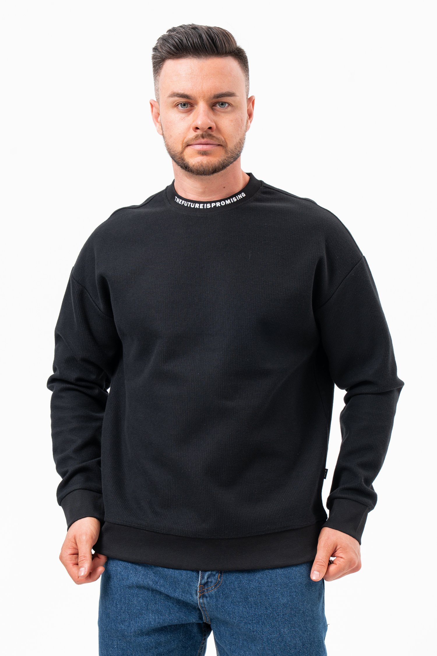 Свитшот с декором K.O.R 38006 Черный (BLACK)