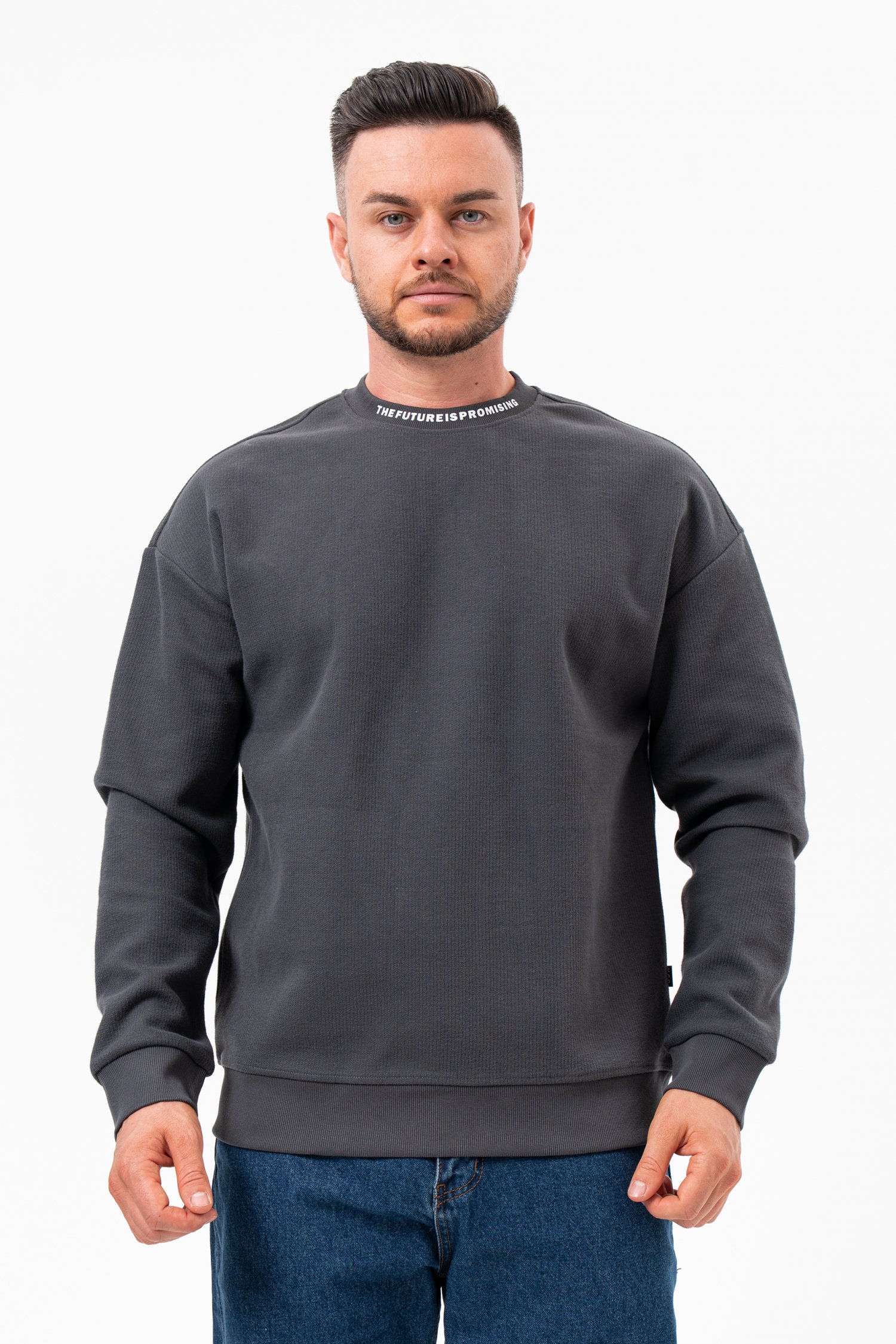 Свитшот с декором K.O.R 38006 Серый (GREY)