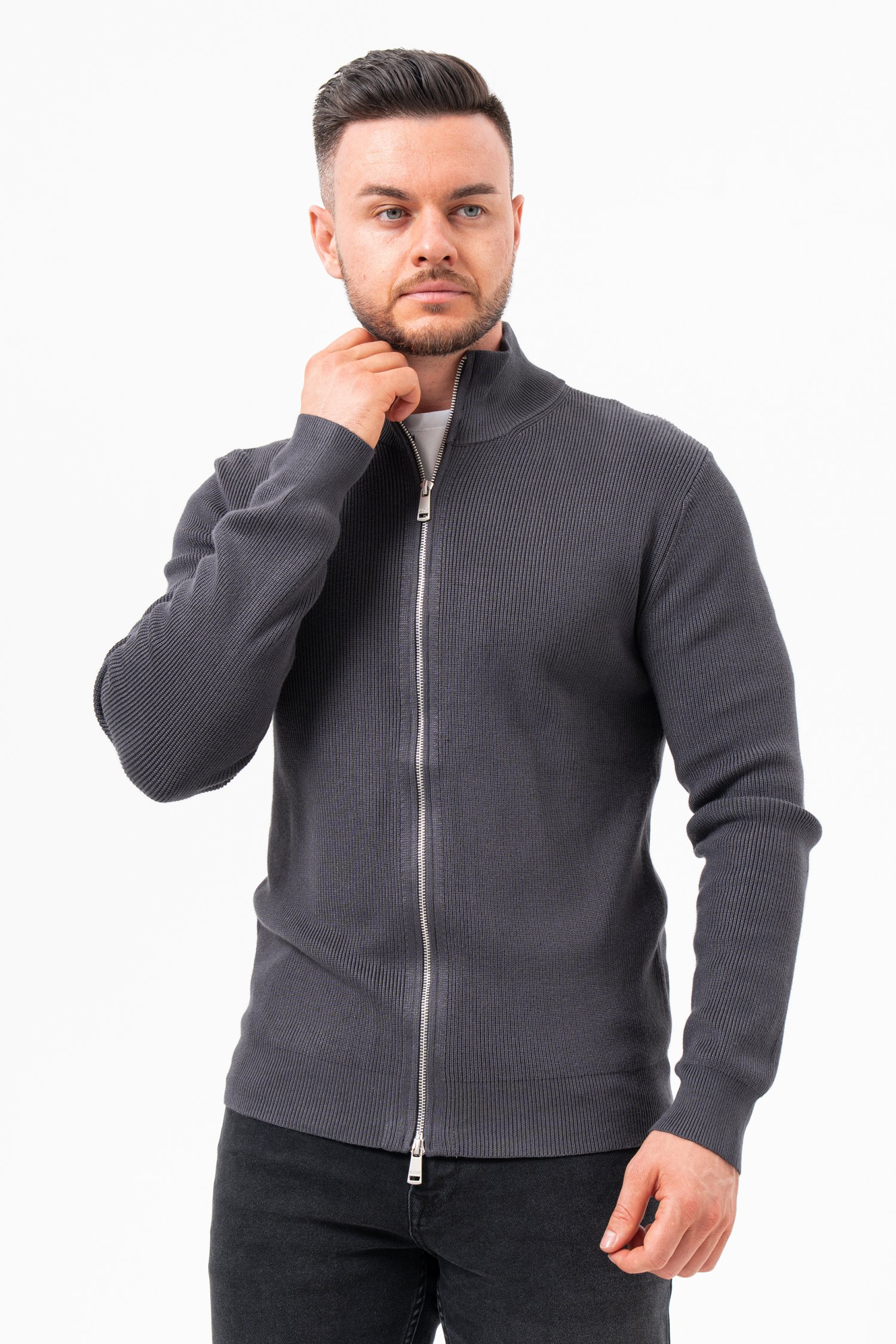 Кофта на молнии в стиле кэжуал K.O.R 35152-1 Серый (№929 gray)