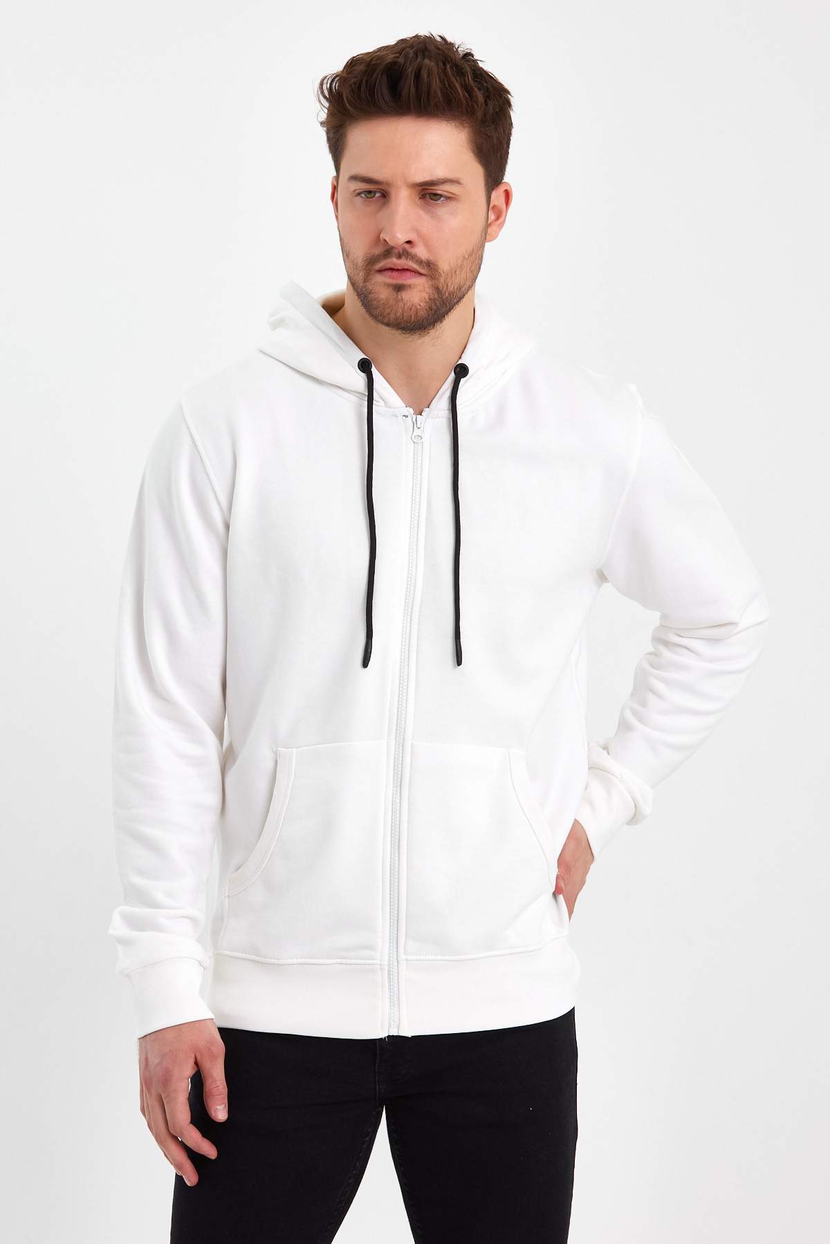 Кофта на замку Trend Collection 18065-6 Білий (EKRU)