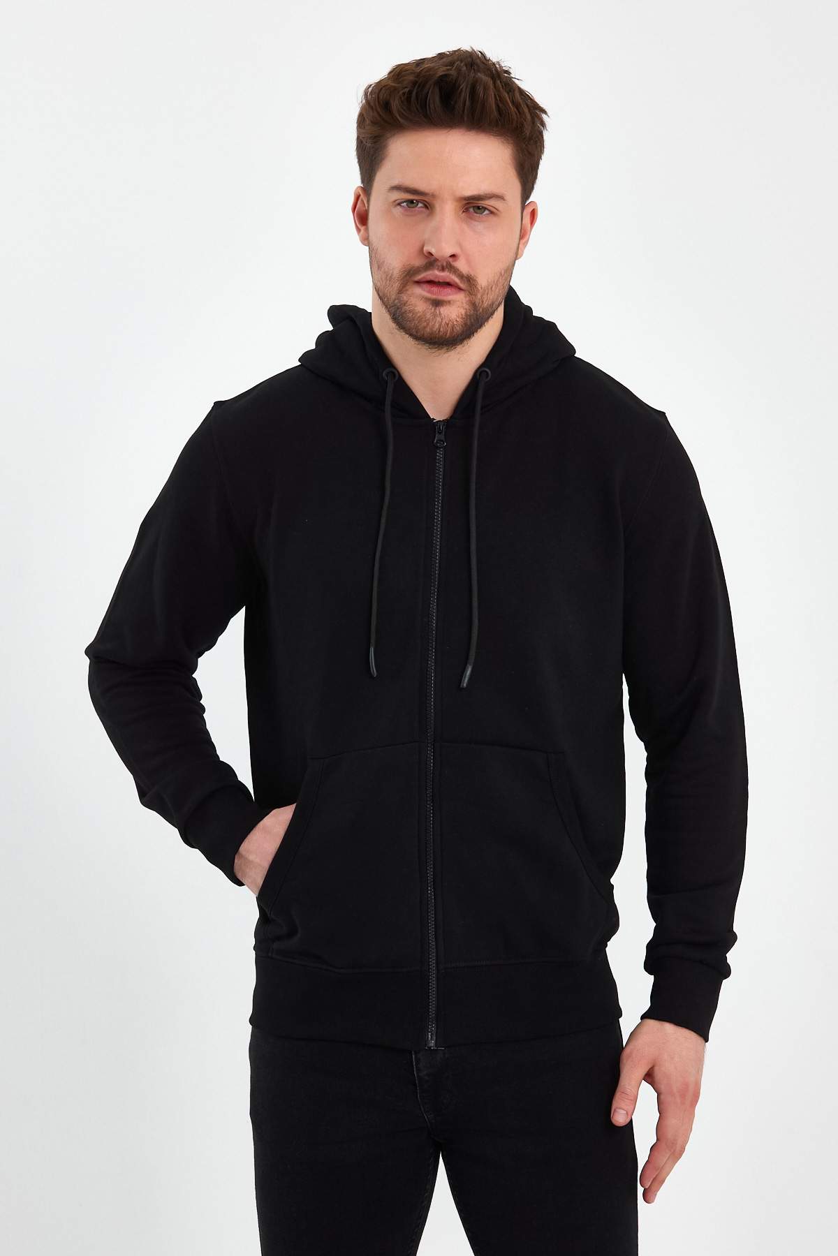 Кофта на замку Trend Collection 18065-6 Чорний (SIYAH)