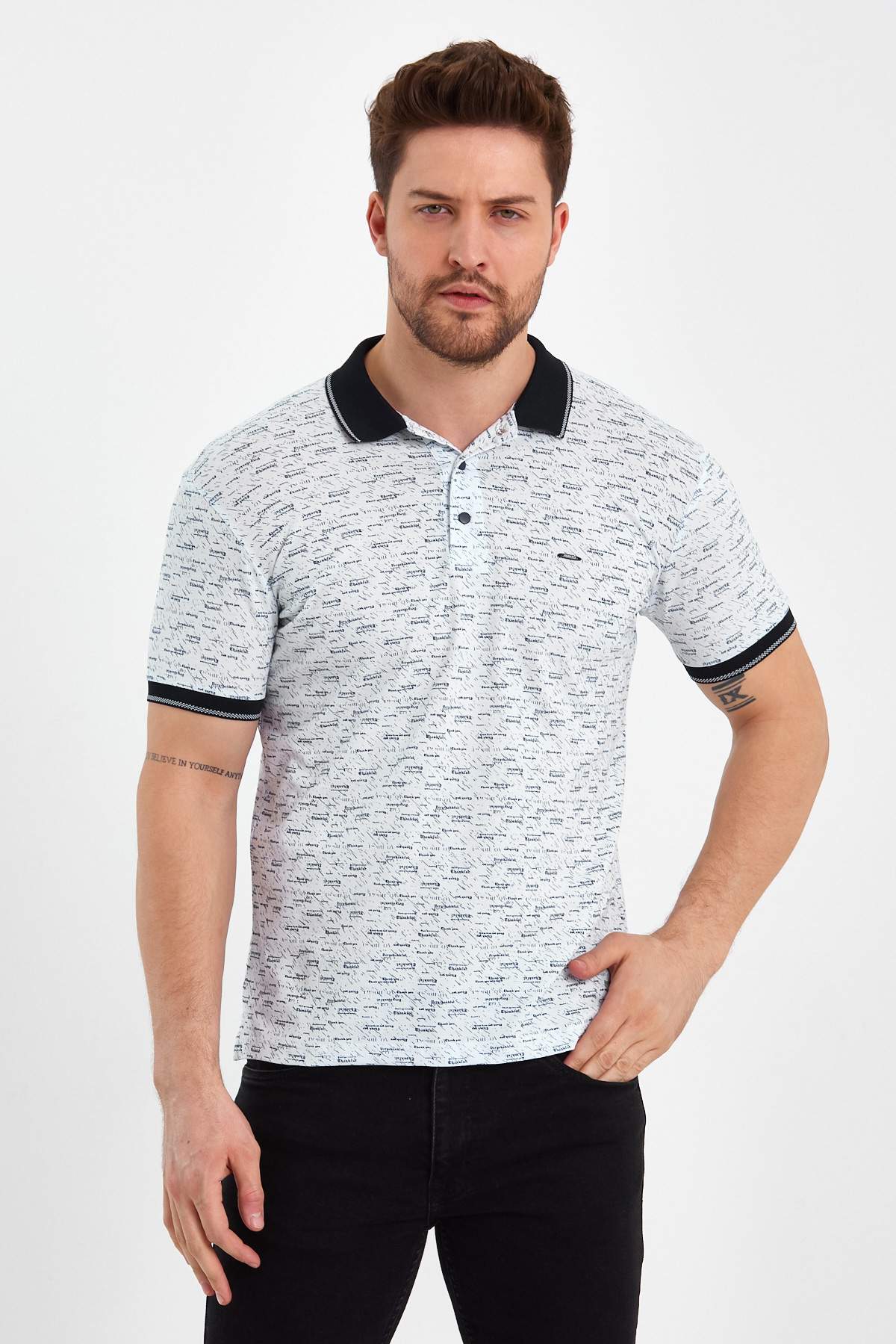 Футболка поло з принтом Trend Collection 8276 Білий (V01)