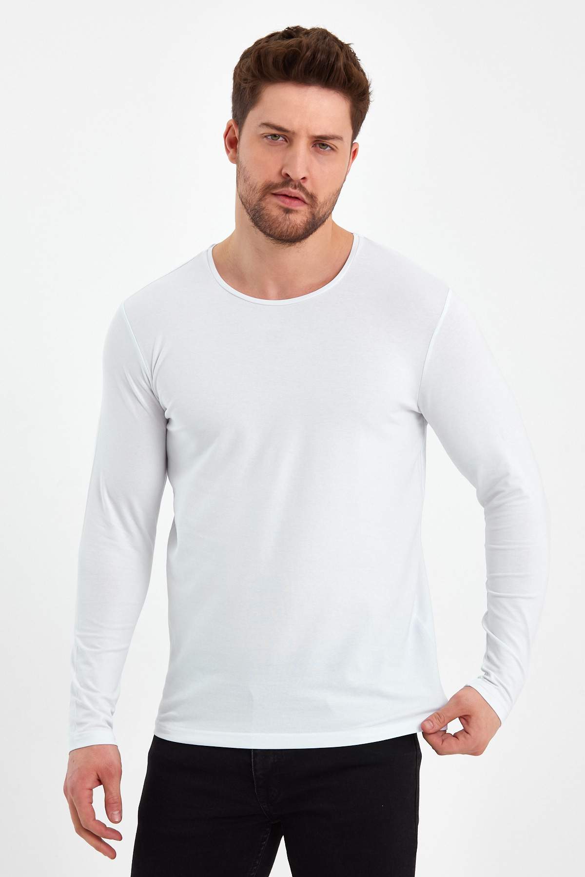 Лонгслив Trend Collection 1880 Белый (BEYAZ)