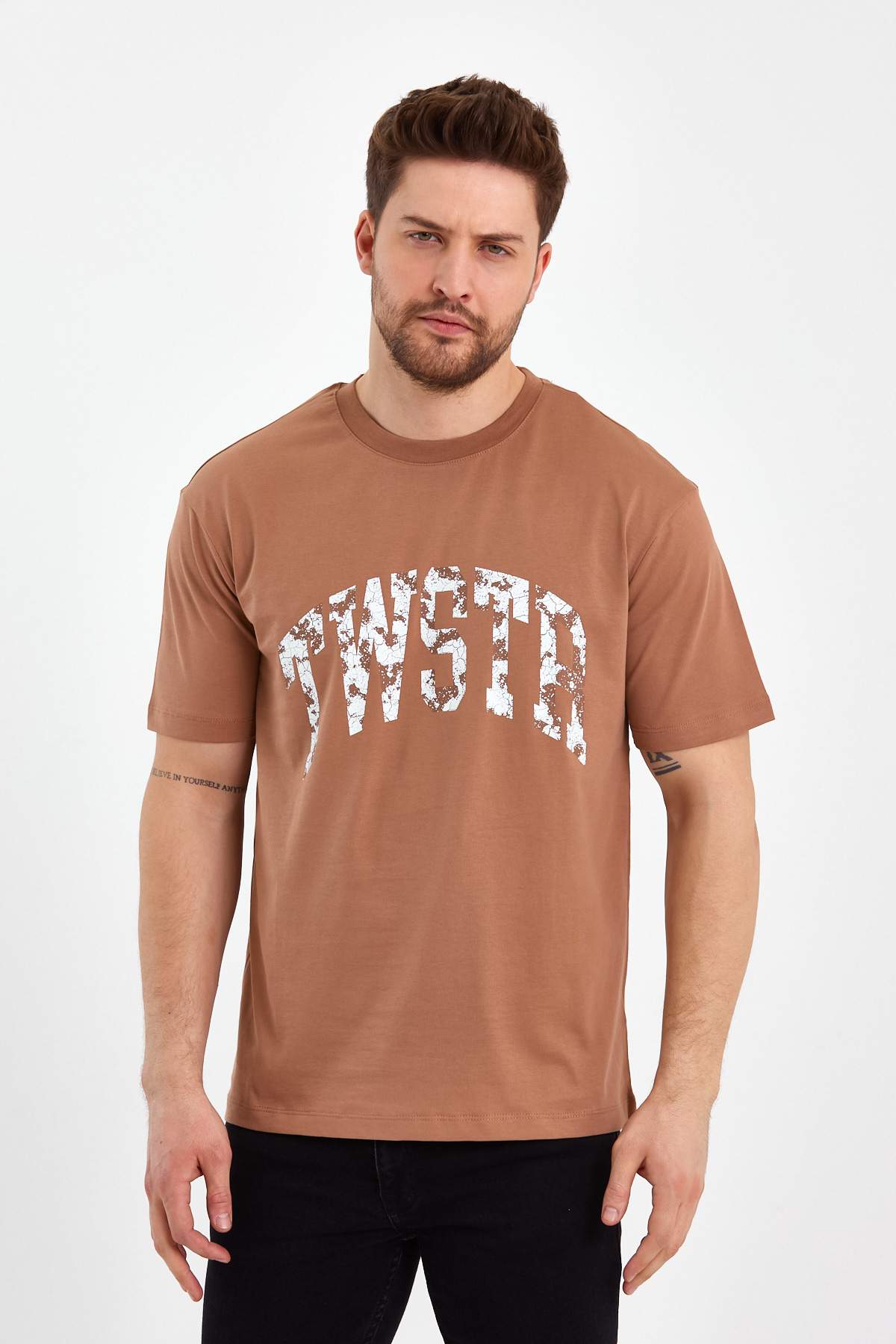 Футболка с принтом Trend Collection 2184 Темно-бежевый (MOCCA)