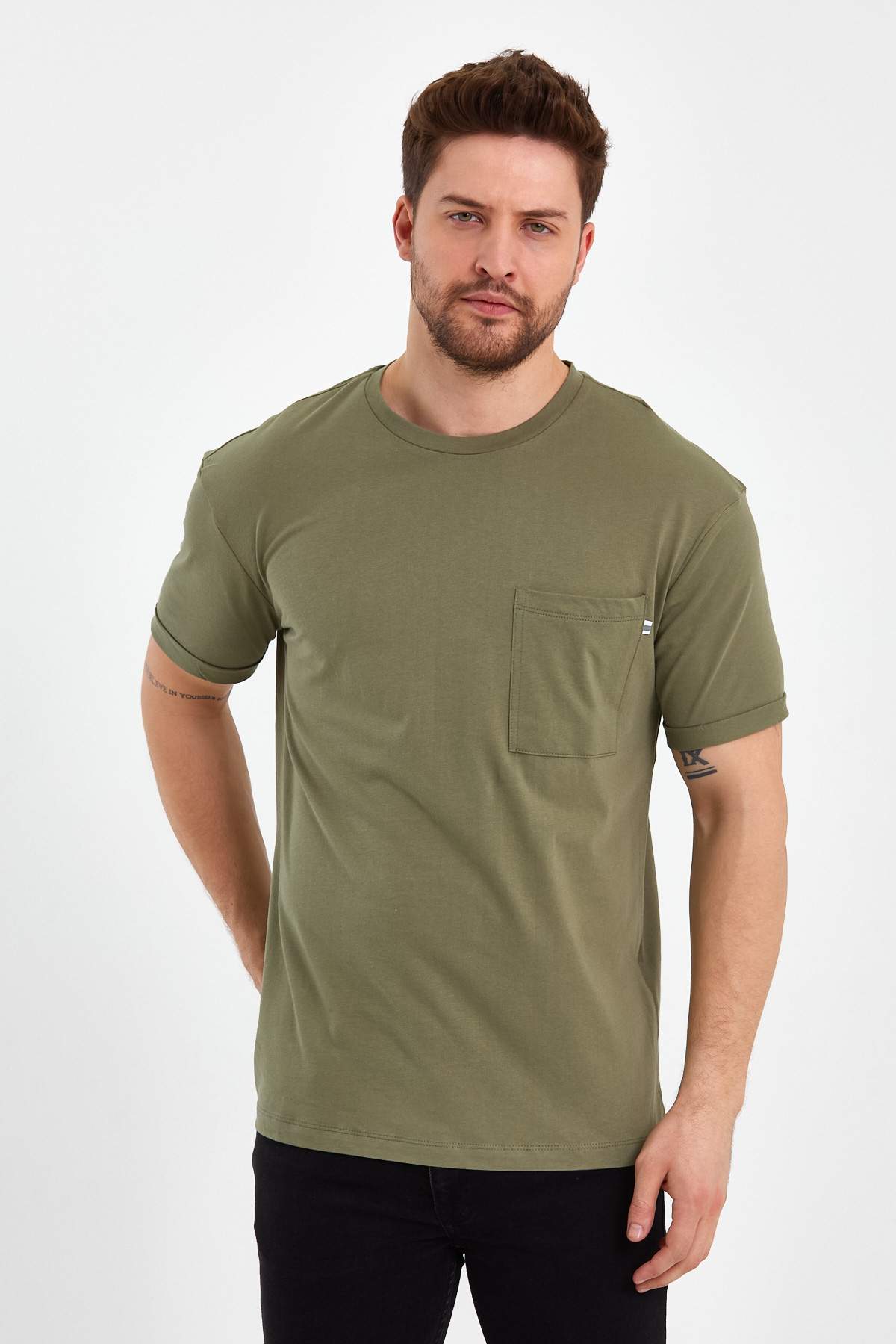 Футболка однотонная Trend Collection 2037-1 хаки (OLIVE)