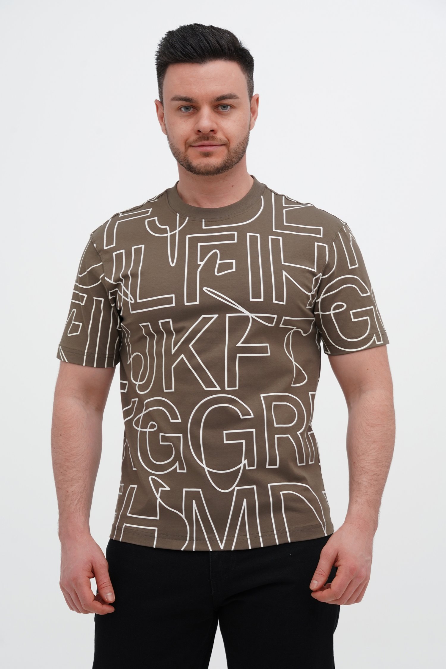 Футболка с принтом Trend Collection 8063 хаки
