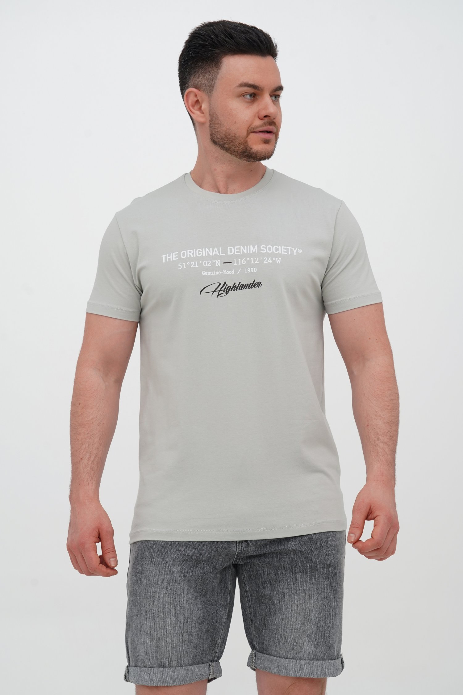 Футболка с принтом Trend Collection 5031 серый+принт