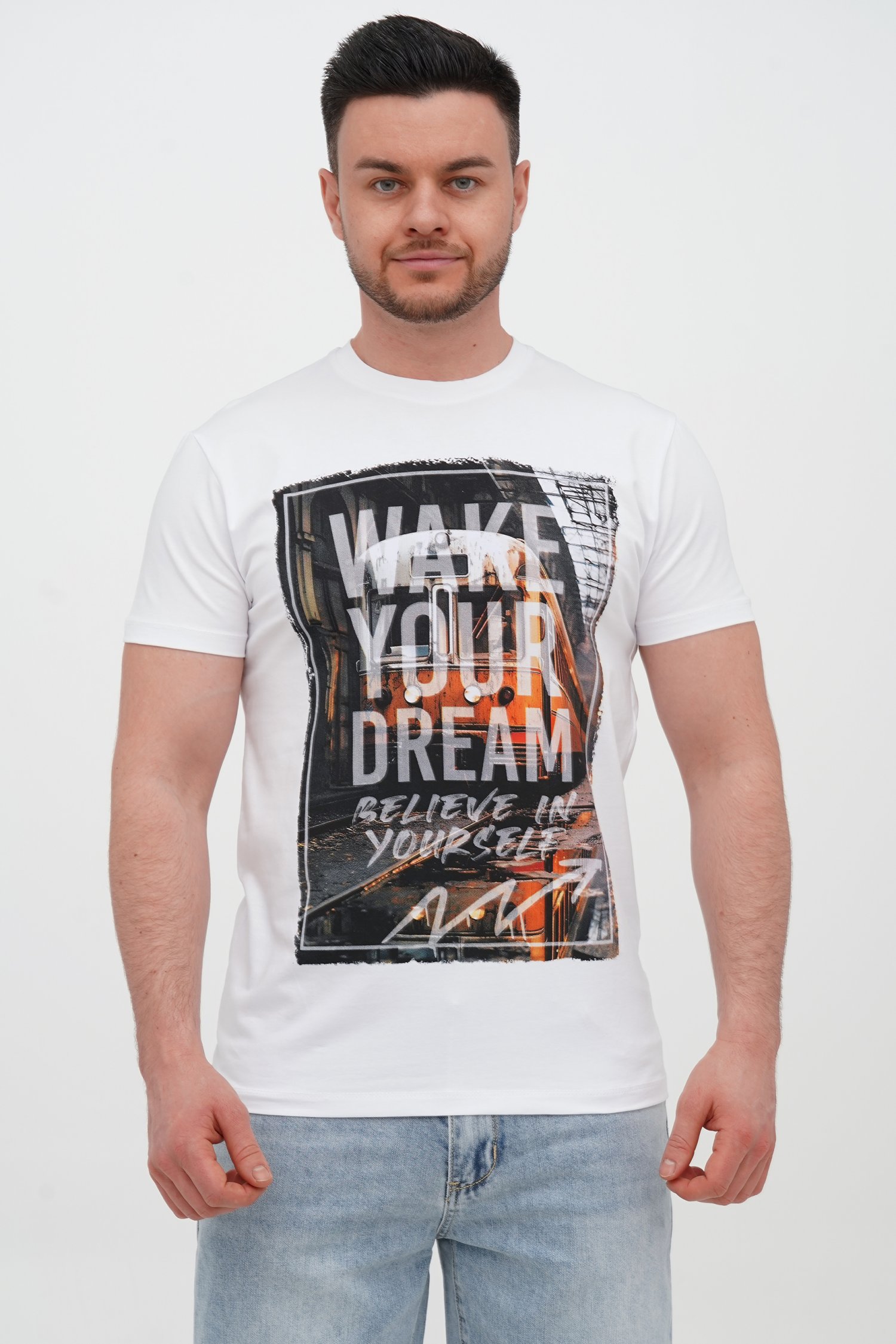 Футболка з принтом Trend Collection 5027 Білий+принт
