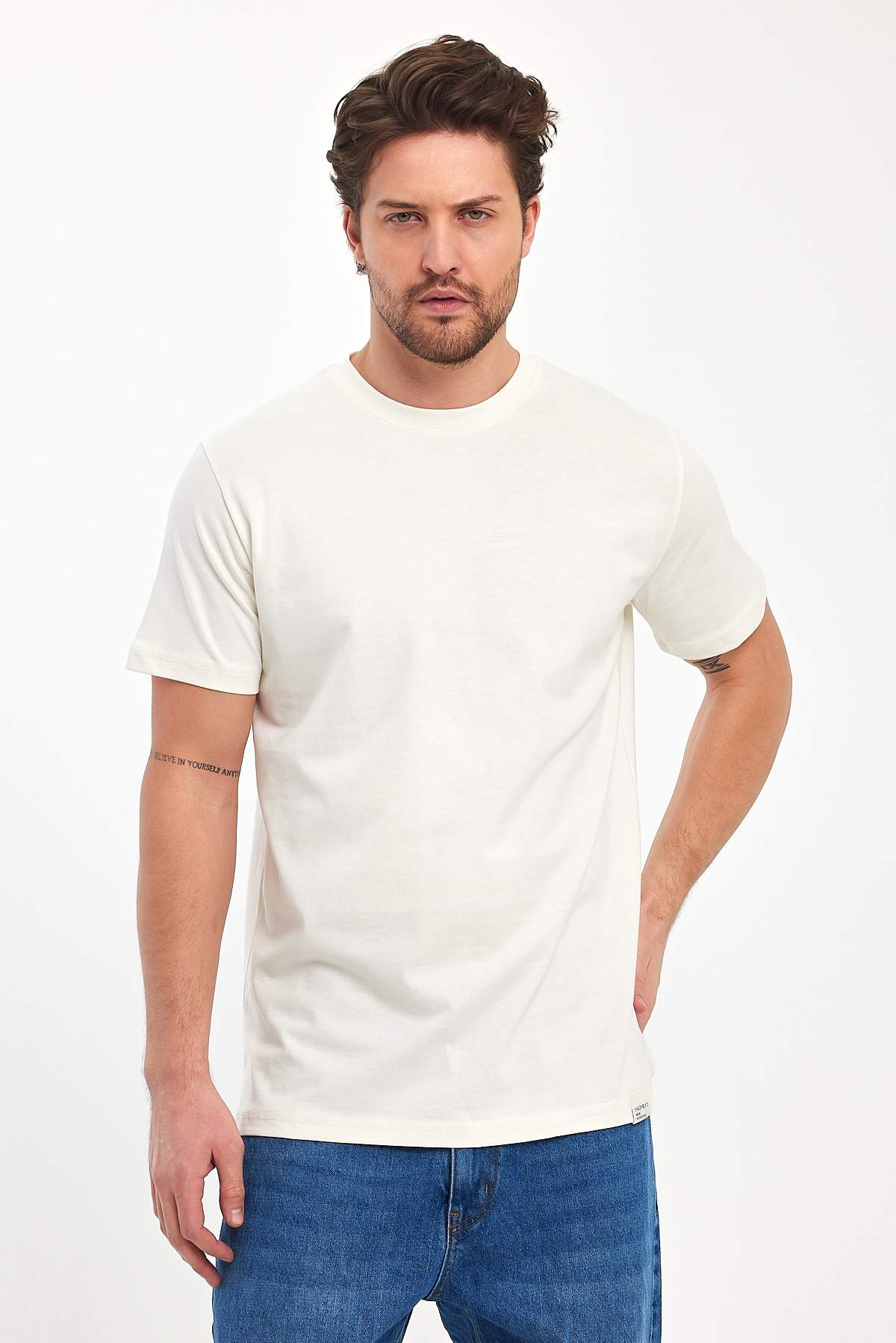 Футболка однотонна Trend Collection 6131-1 Білий (EKRU)