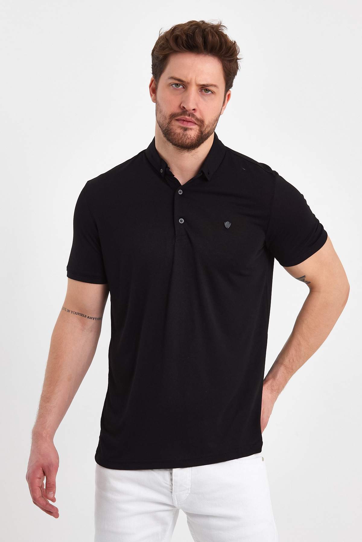 Футболка поло з принтом Trend Collection 1805 Чорний (SIYAH)