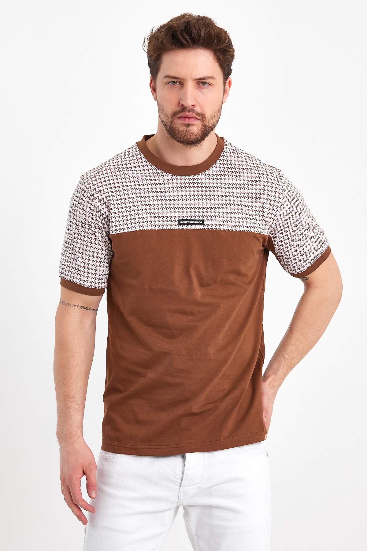 Футболка з принтом Trend Collection 6103 Коричневий (KAHVE RENGI)