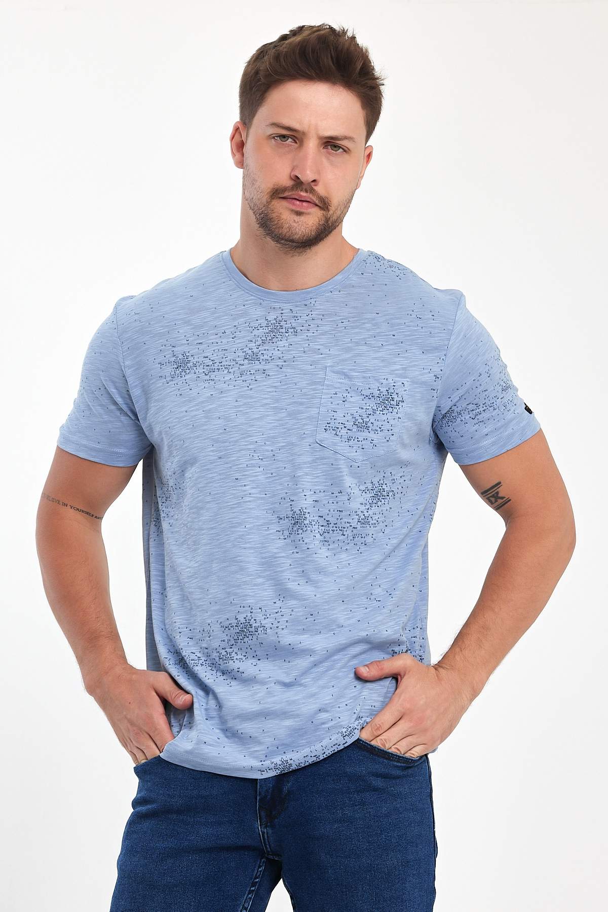 Футболка с принтом Trend Collection 120 голубой (MAVI)