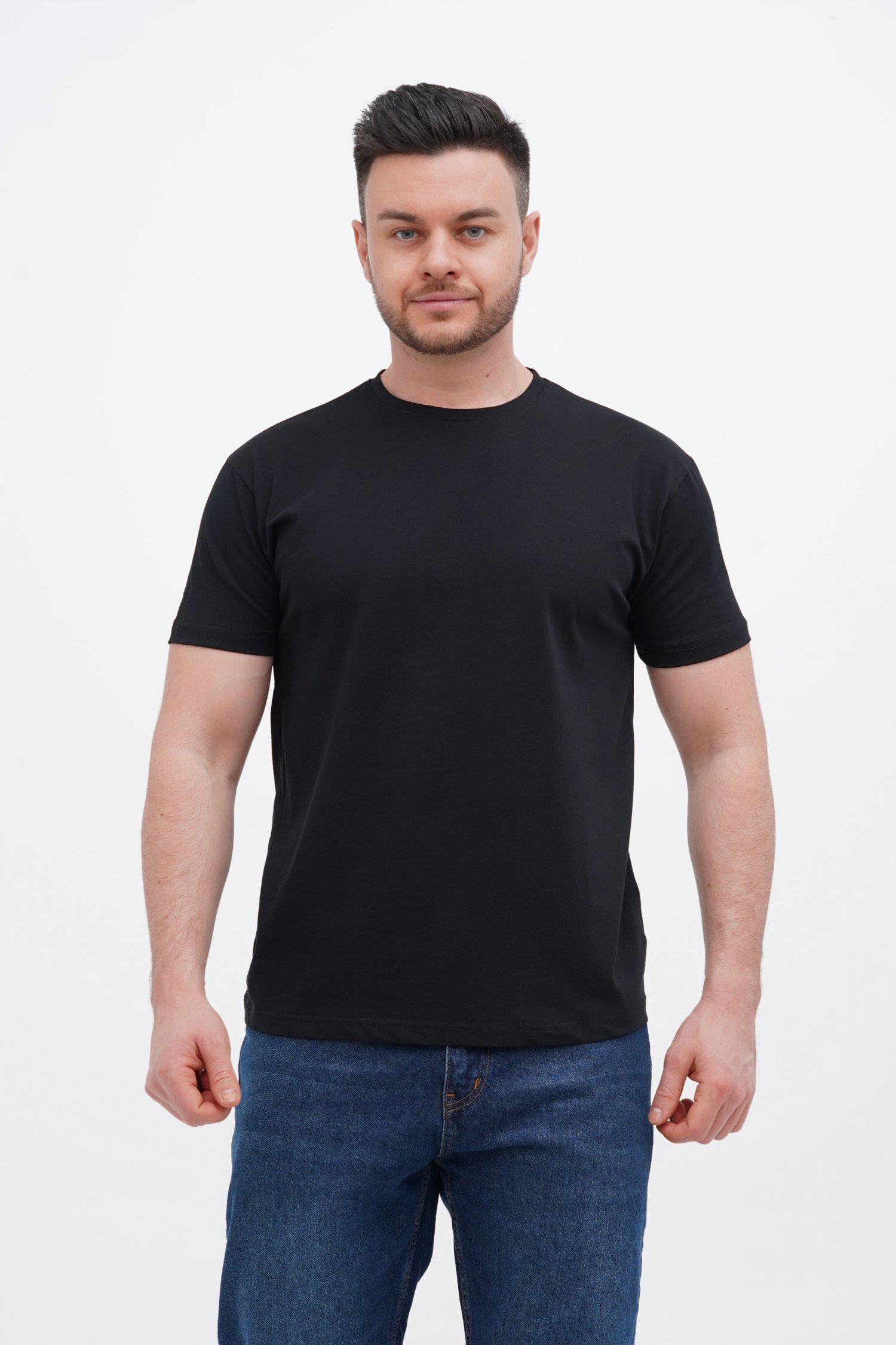 Футболка однотонная Trend Collection 617 черный (BLACK, кол.35)
