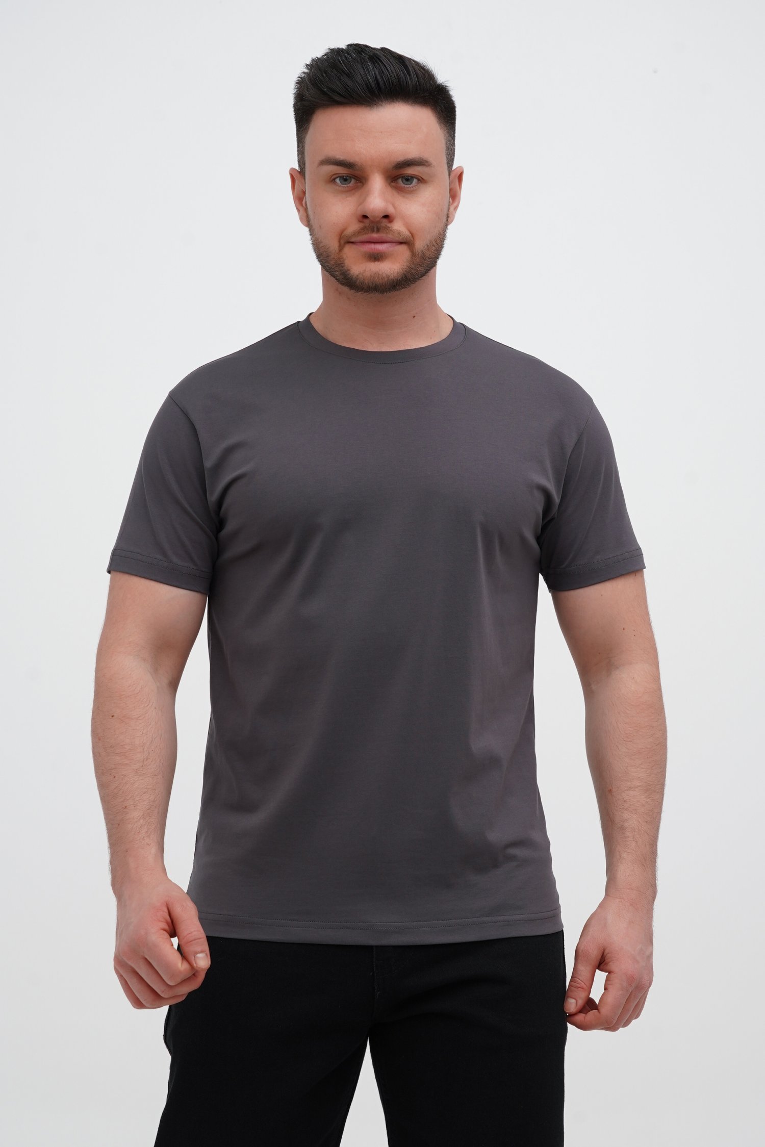 Футболка однотонная Trend Collection 616 серый (D.GREY, кол.121)