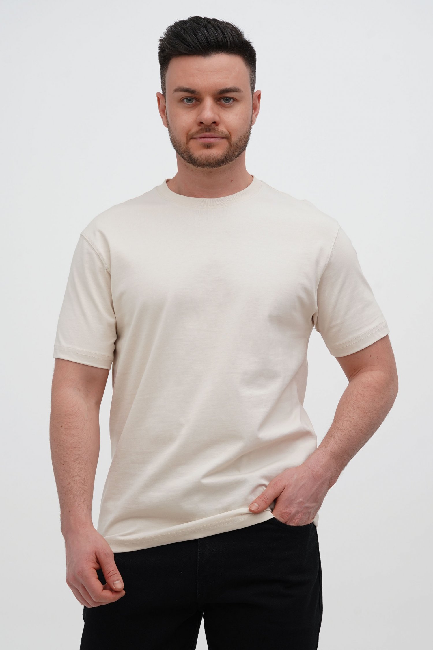 Футболка однотонная Trend Collection 001-1 бежевый (L.APRICOT, кол.27)