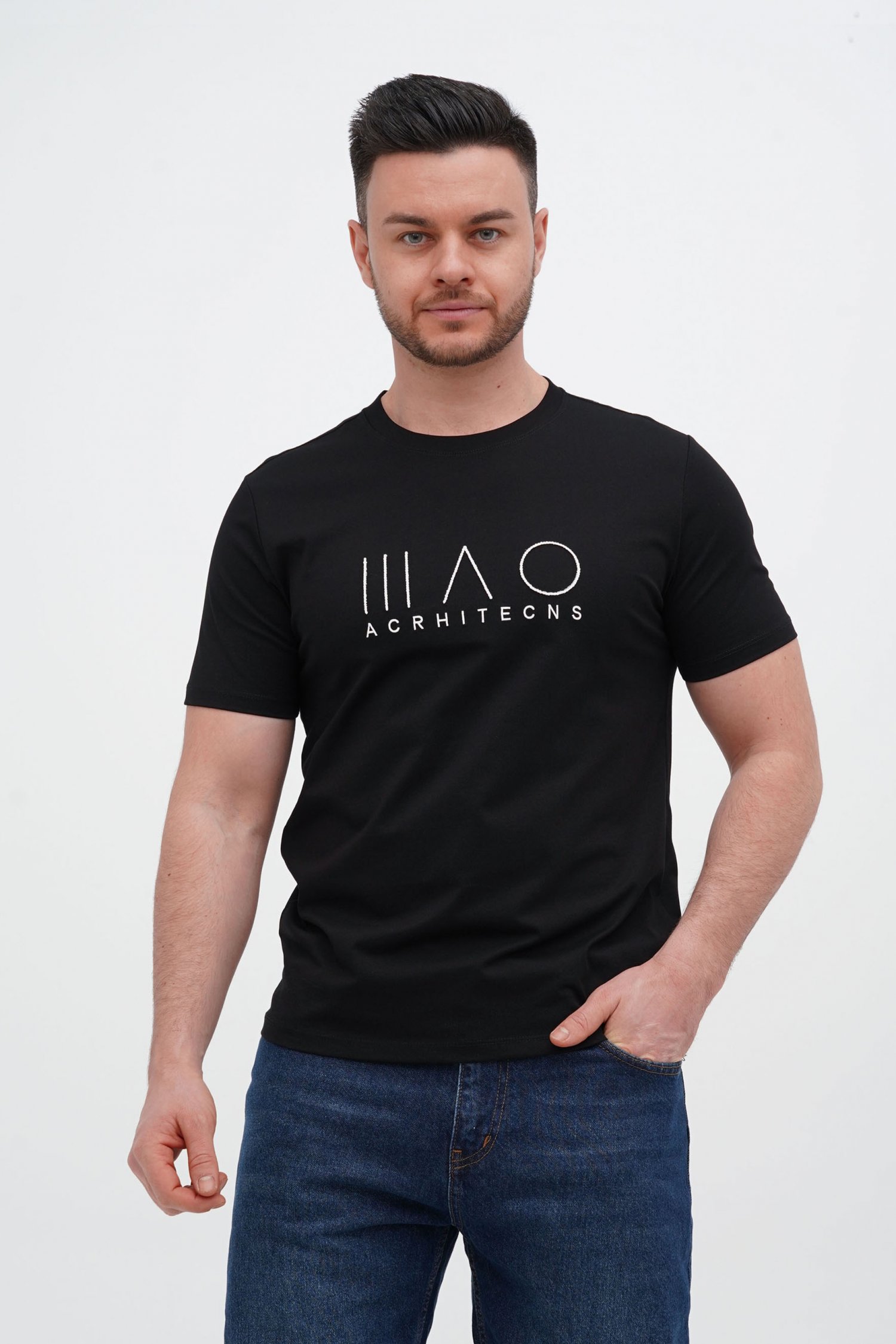 Футболка з принтом Trend Collection 3614 Чорний (BLACK)