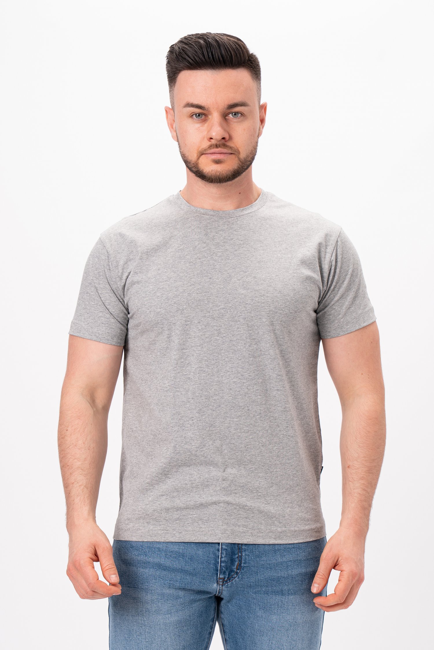 Футболка slim fit K.O.R 616-2 Серый меланж (FLOWER GREY, кол.73)