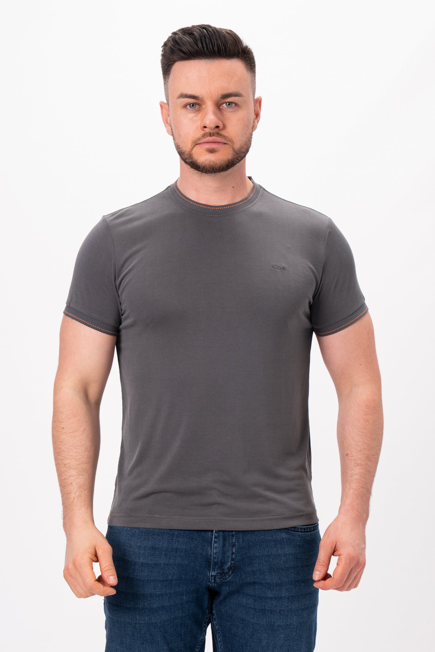 Футболка однотонная K.O.R 6928 Серый (grey)