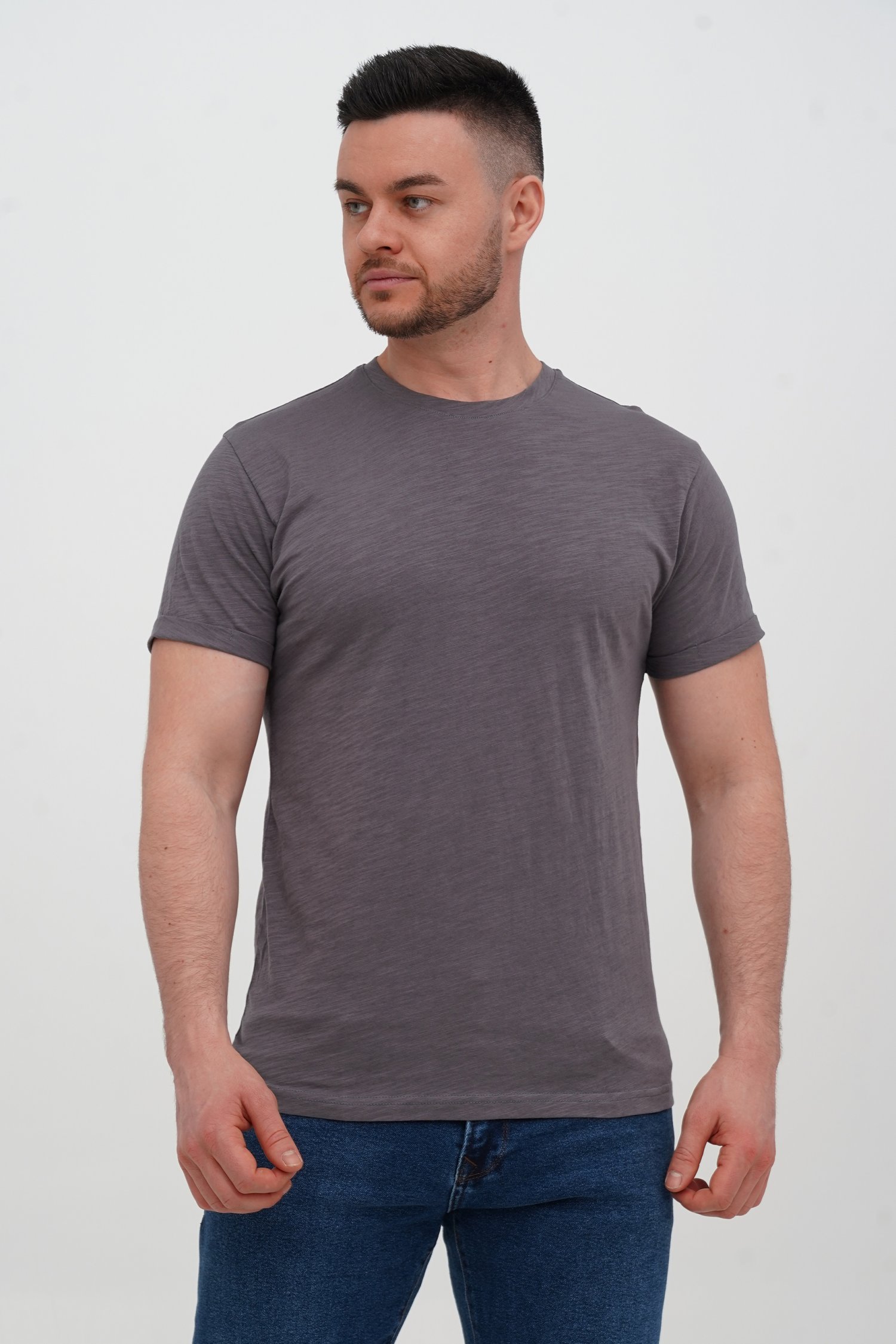 Футболка однотонная K.O.R 208-1 серый (№33 grey)