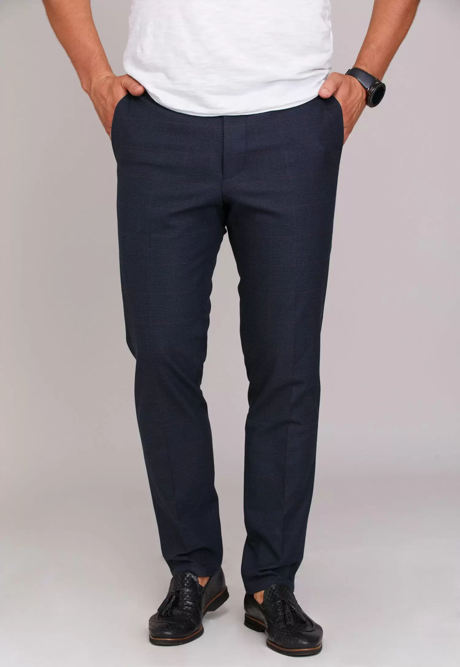 Брюки Trend Collection 968 Темно-синій (NAVY)+клітинка