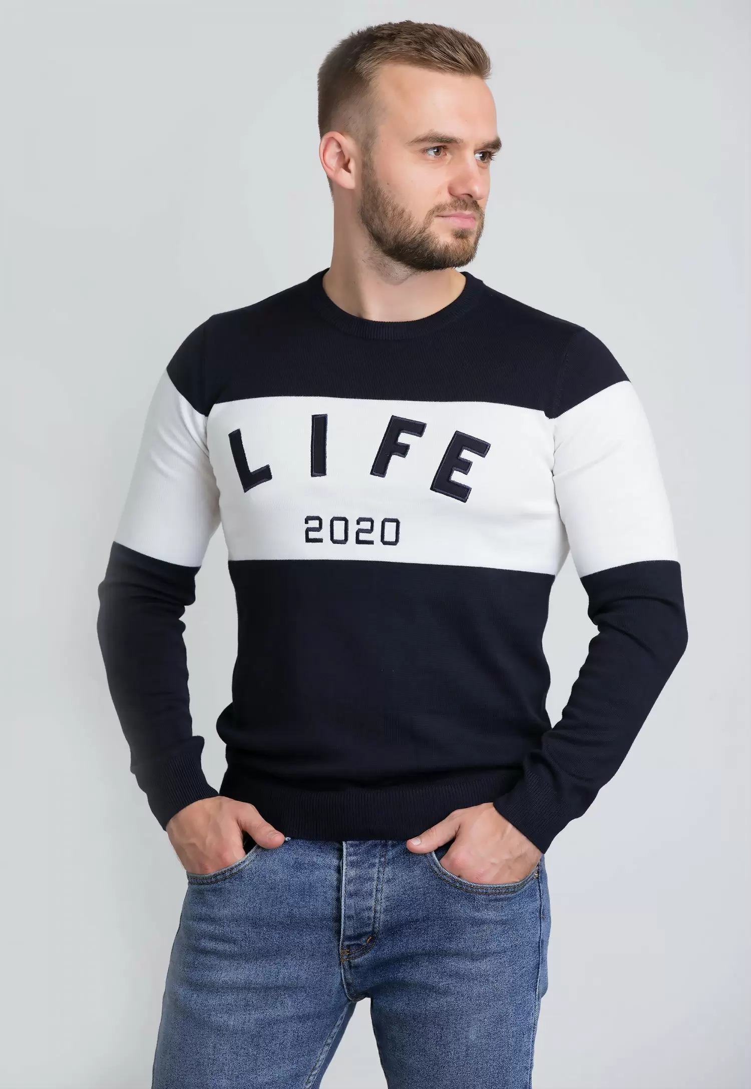 Свитер Trend Collection 1614 Синий+белый