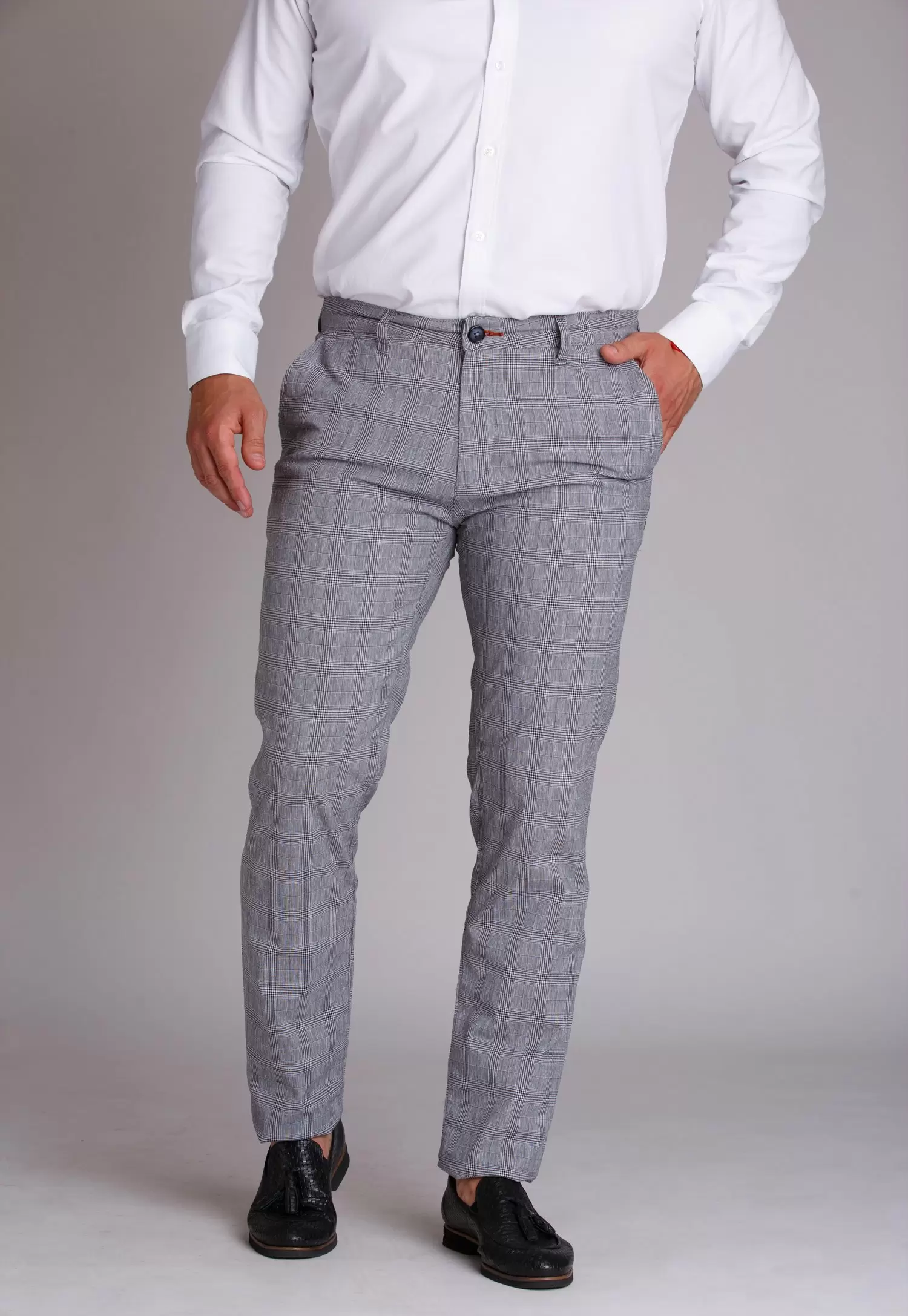 Брюки Trend Collection 939 Серый+клетка