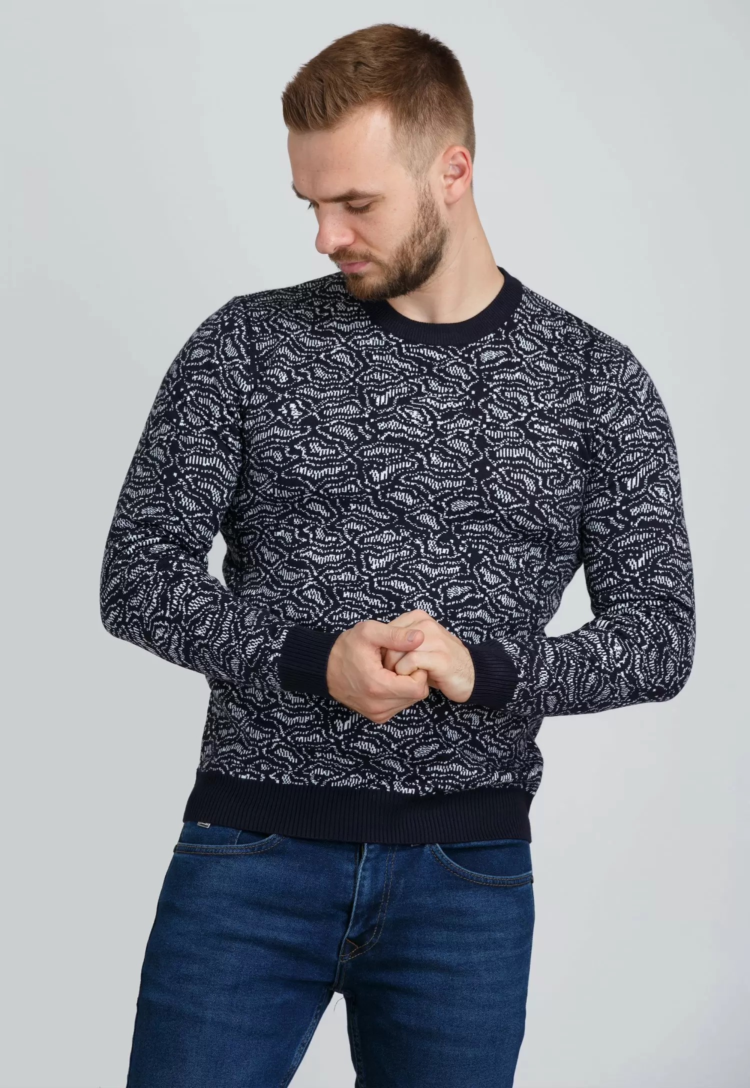 Свитер Trend Collection 19002 Синий+белый