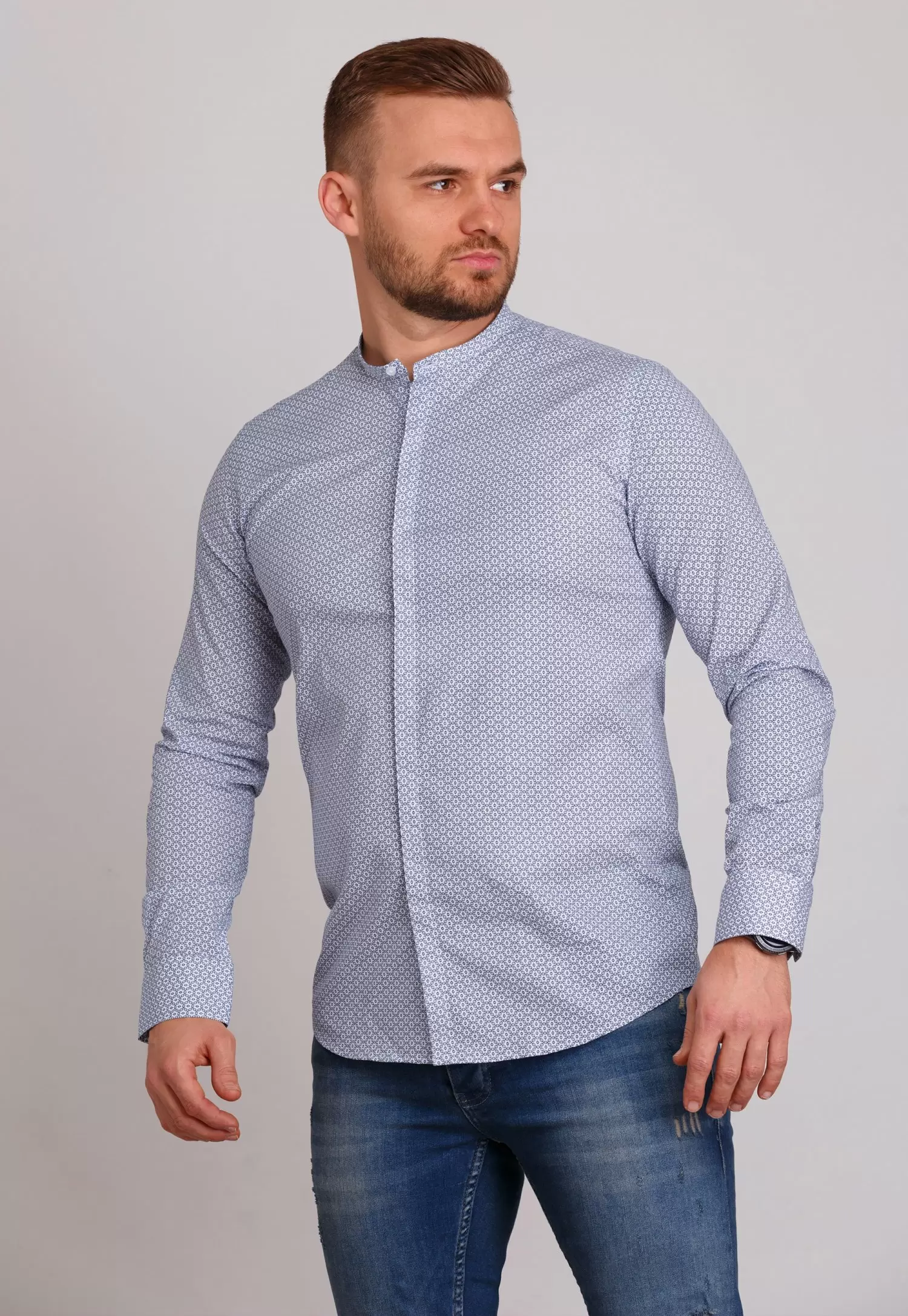 Рубашка Trend Collection 0807 Белый+синий