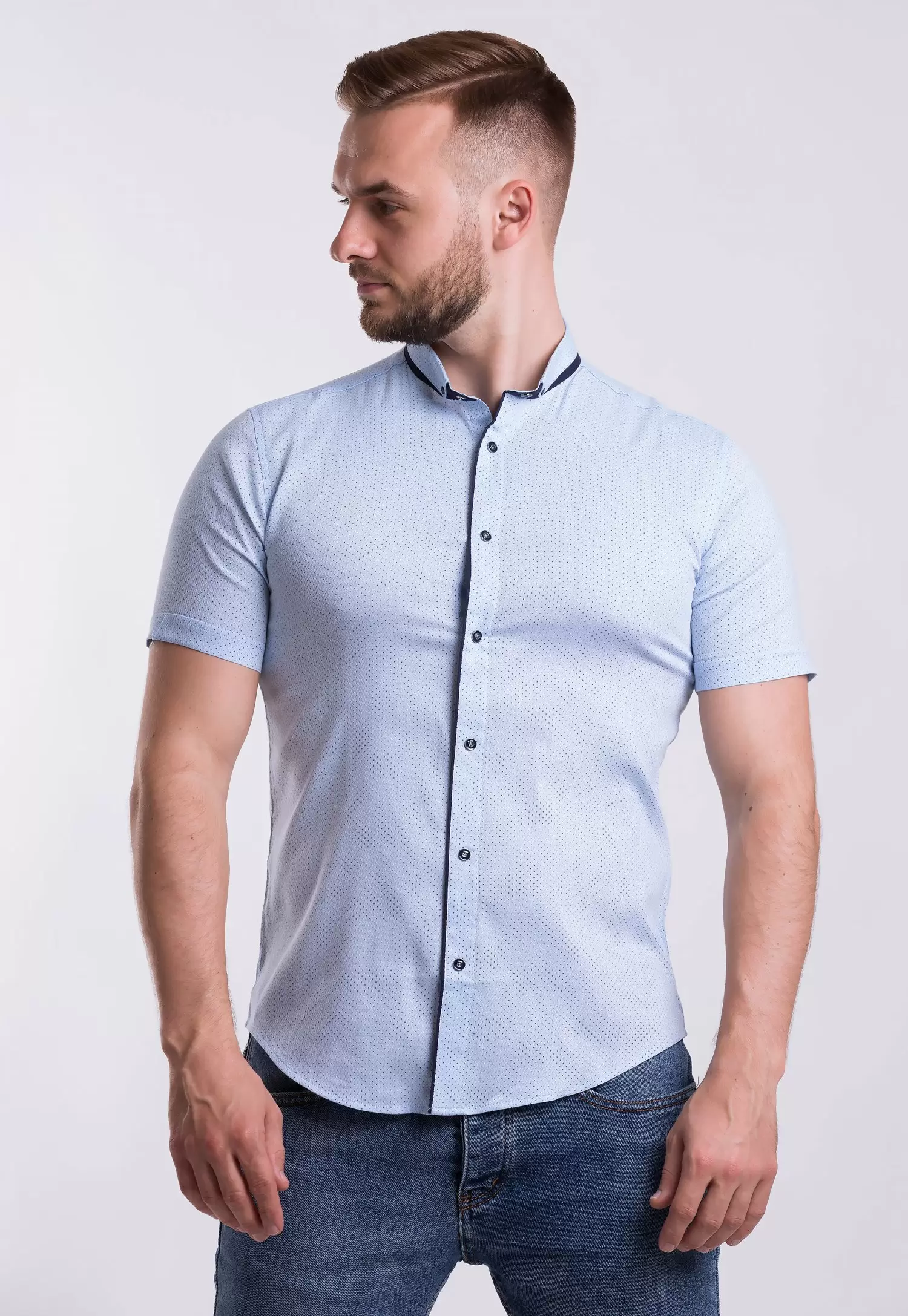 Рубашка Trend-Collection 18402 Небесний + крапка