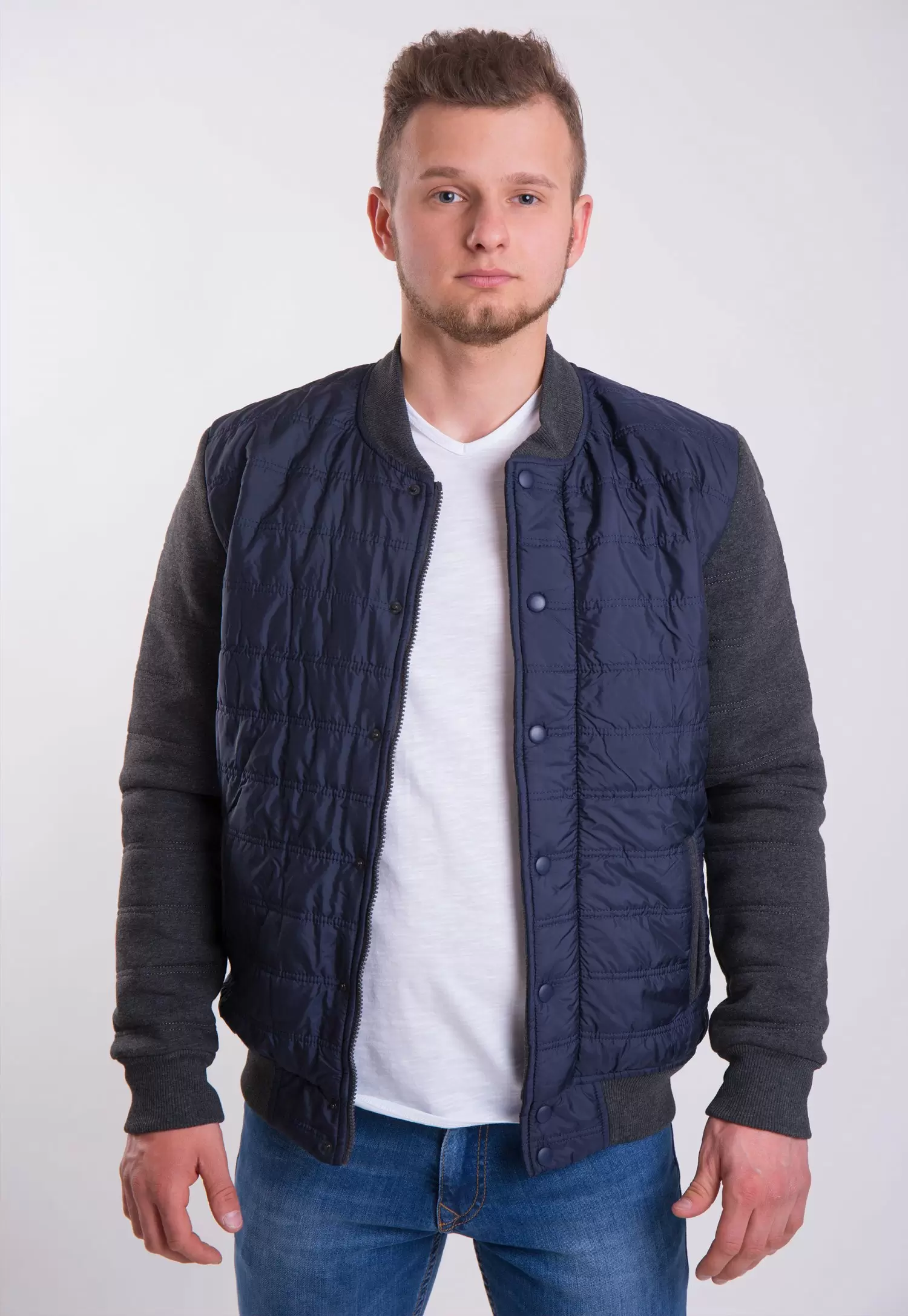 Кофта на замку TREND Синій + cірий TJK-07