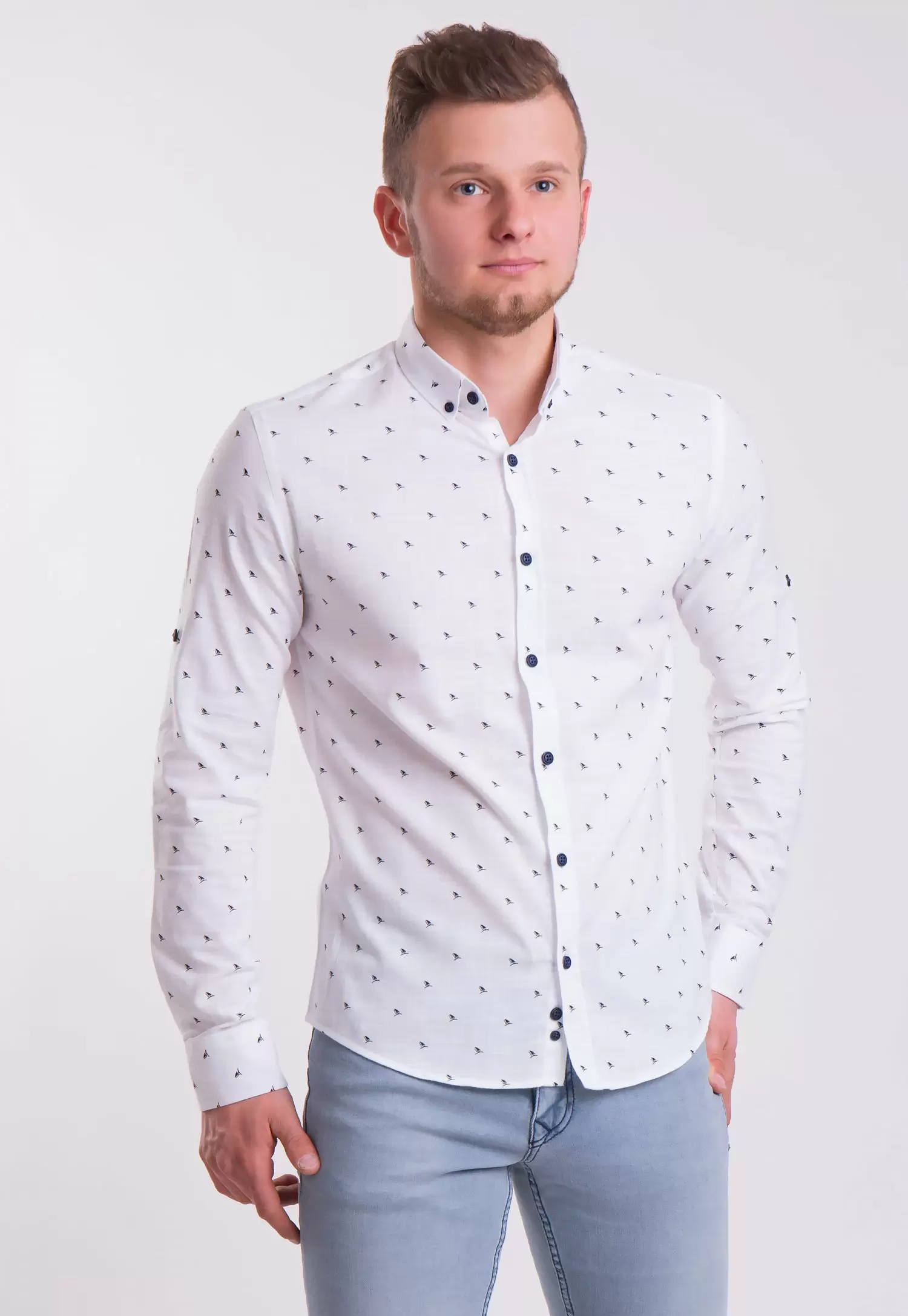 Рубашка Trend Collection 0005 Білий+кораблики (White)