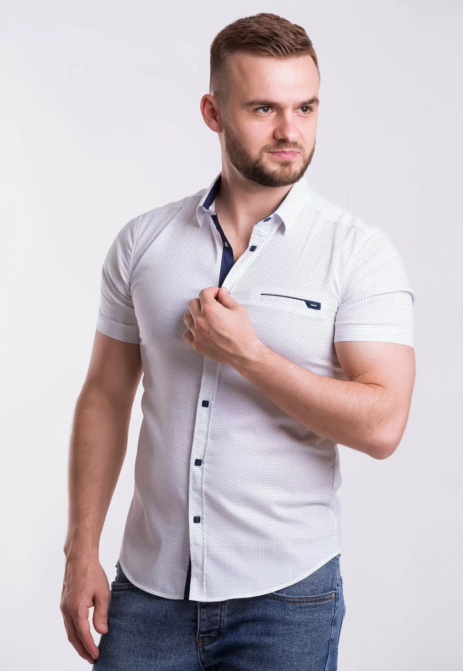 Рубашка Trend-Collection 18377-2 Белый + точка