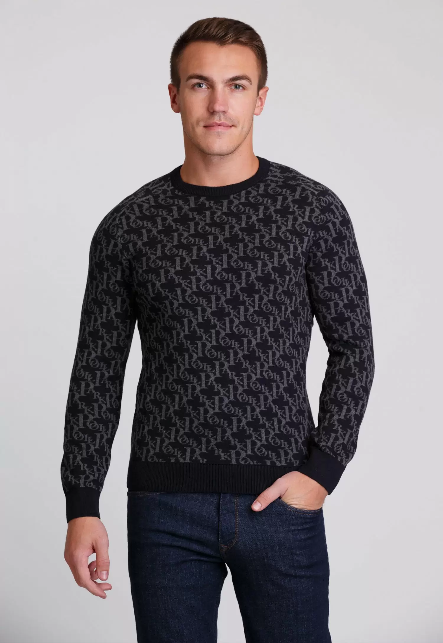 Свитер Trend Collection 201482 Синий+серые буквы