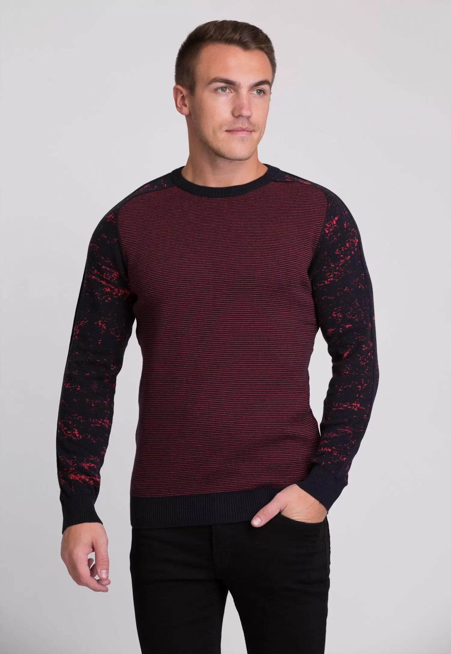 Свитер Trend Collection 201473 Синий+бордовая полоска