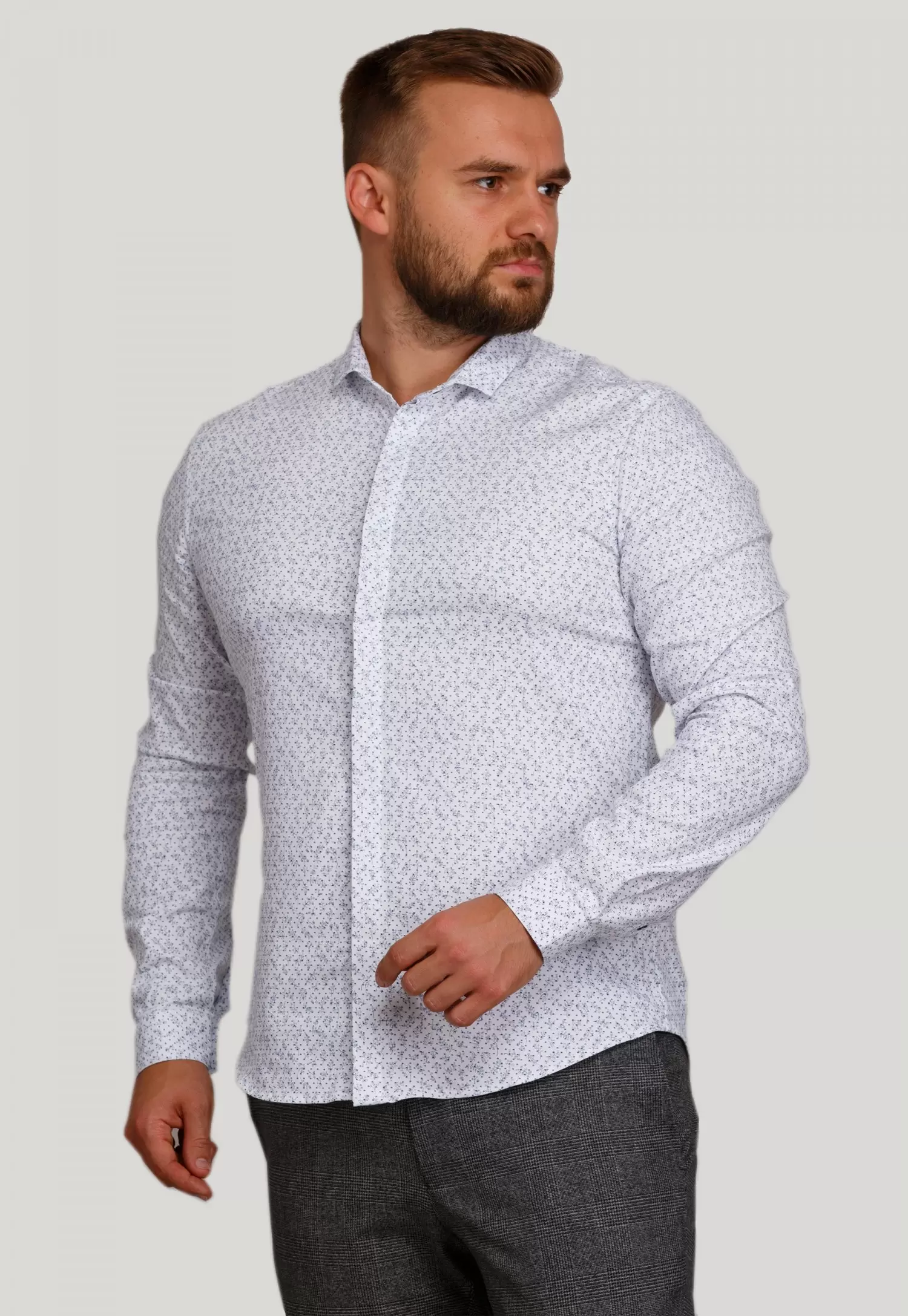 Сорочка Trend Collection 10358 Білий+узор V01