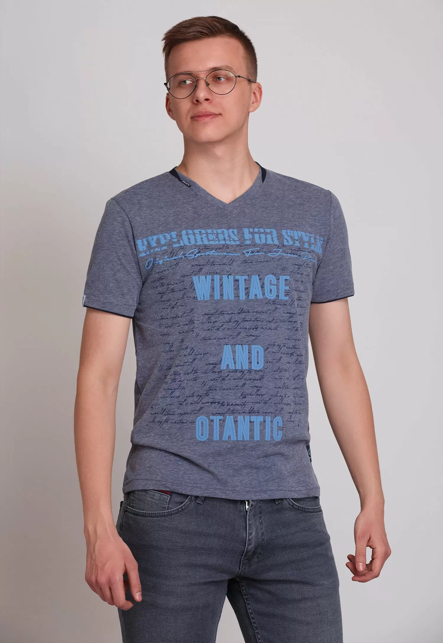Футболка Trend Collection 8071 Серо-синий