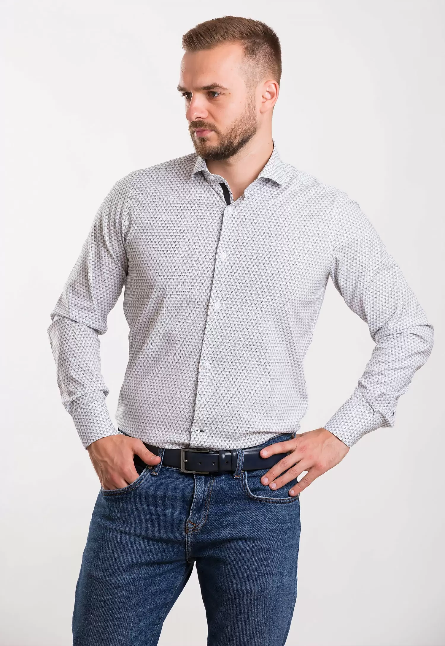 Сорочка Trend Collection 02-1061 Білий+трикутник
