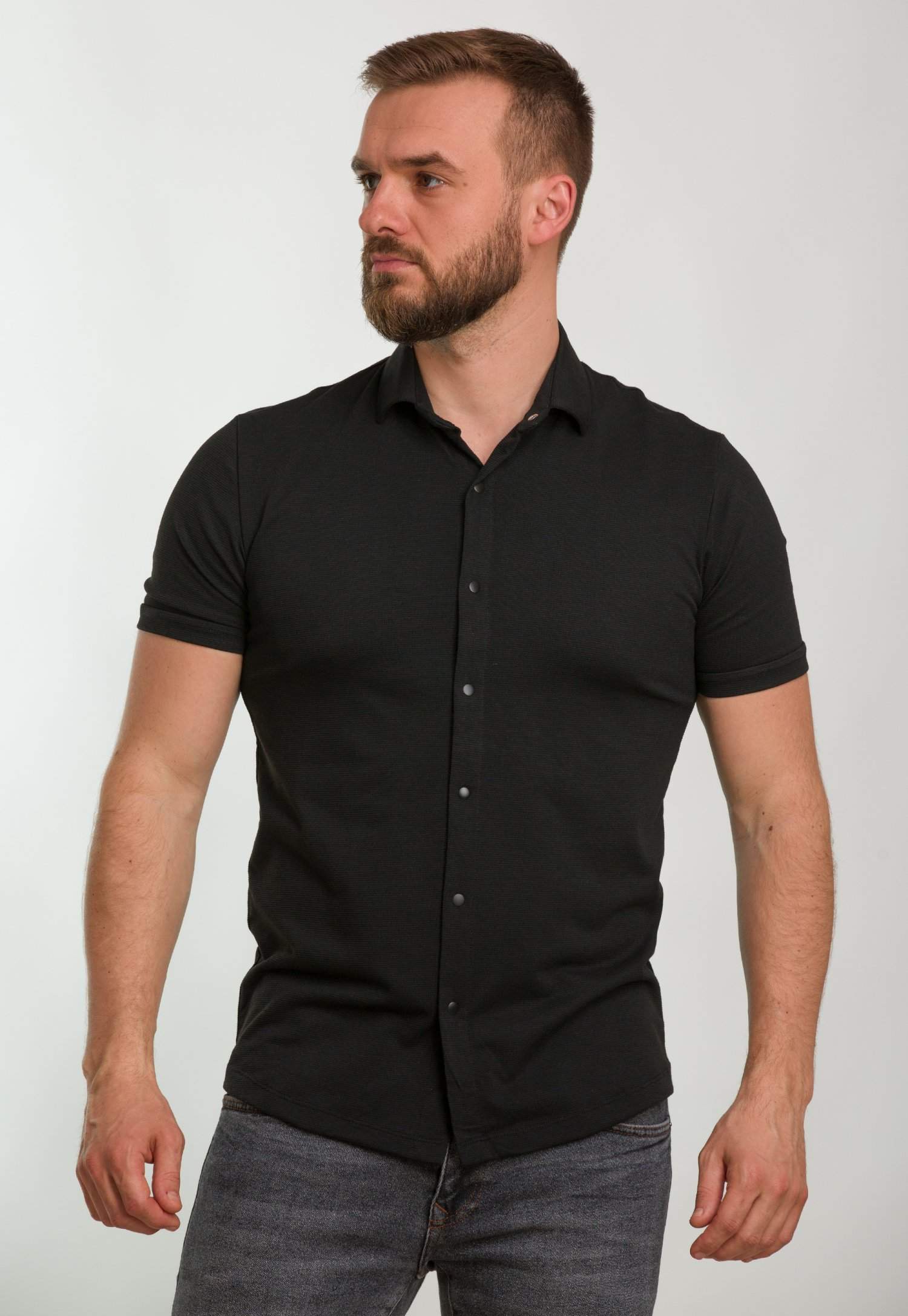 Сорочка к.р. Trend Collection 8141 Чорний (SIYAH)