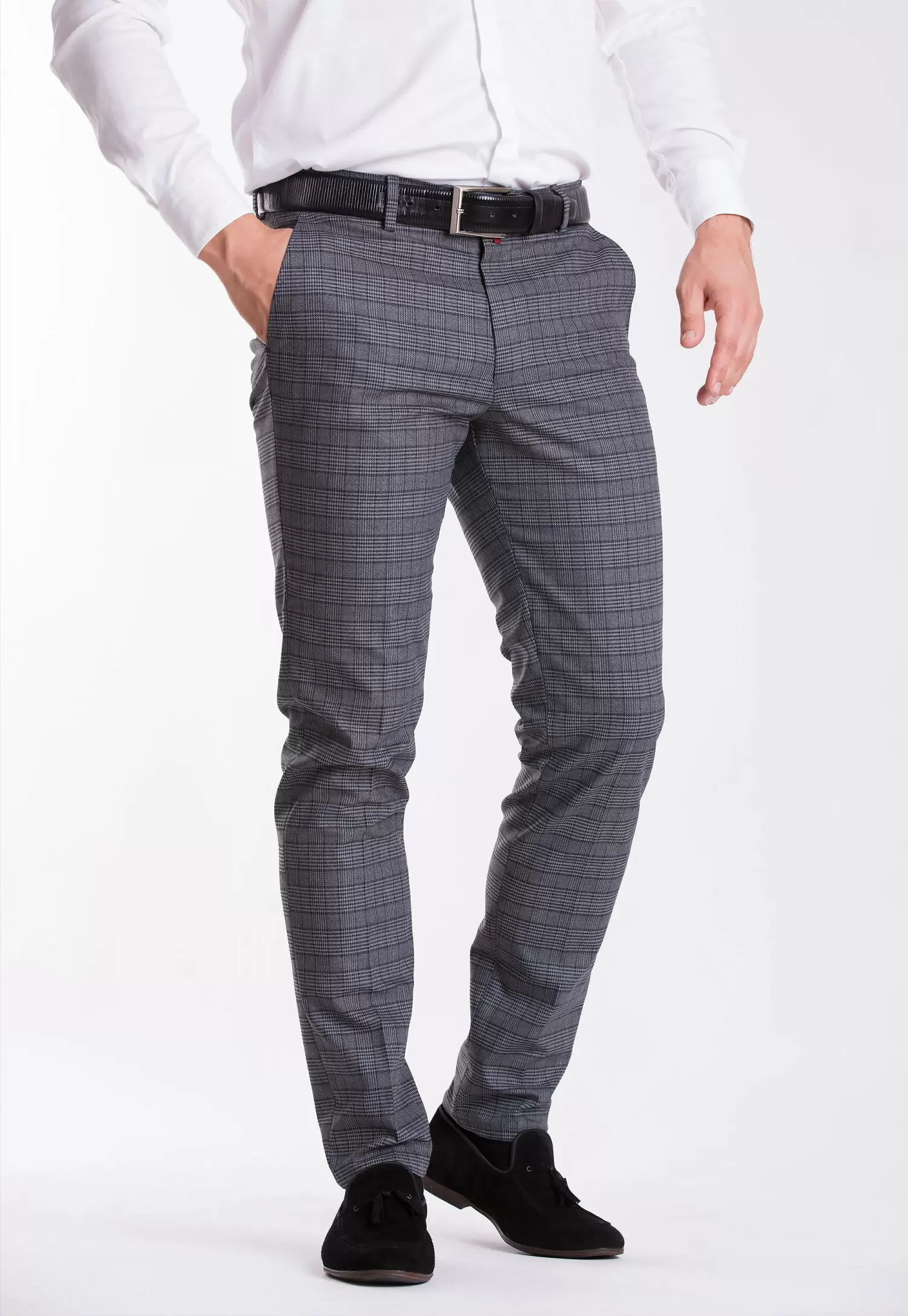Брюки Trend Collection Y887 Сірий+клітинка