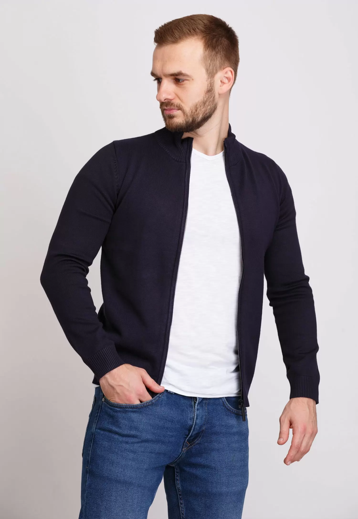 Кофта на замке Trend Collection 6739 Темно-синий