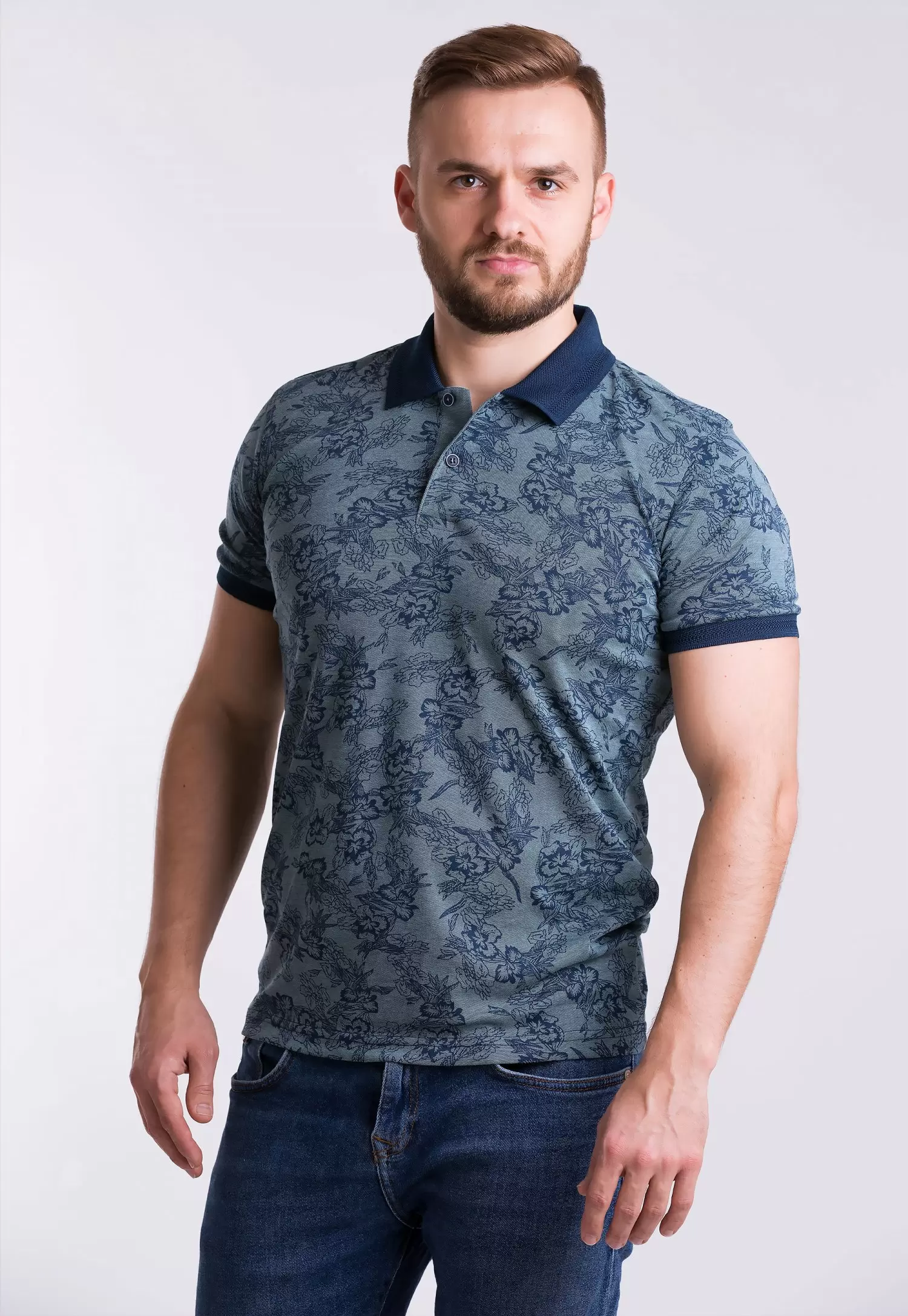 Футболка TREND 6010 Зелений + квіти