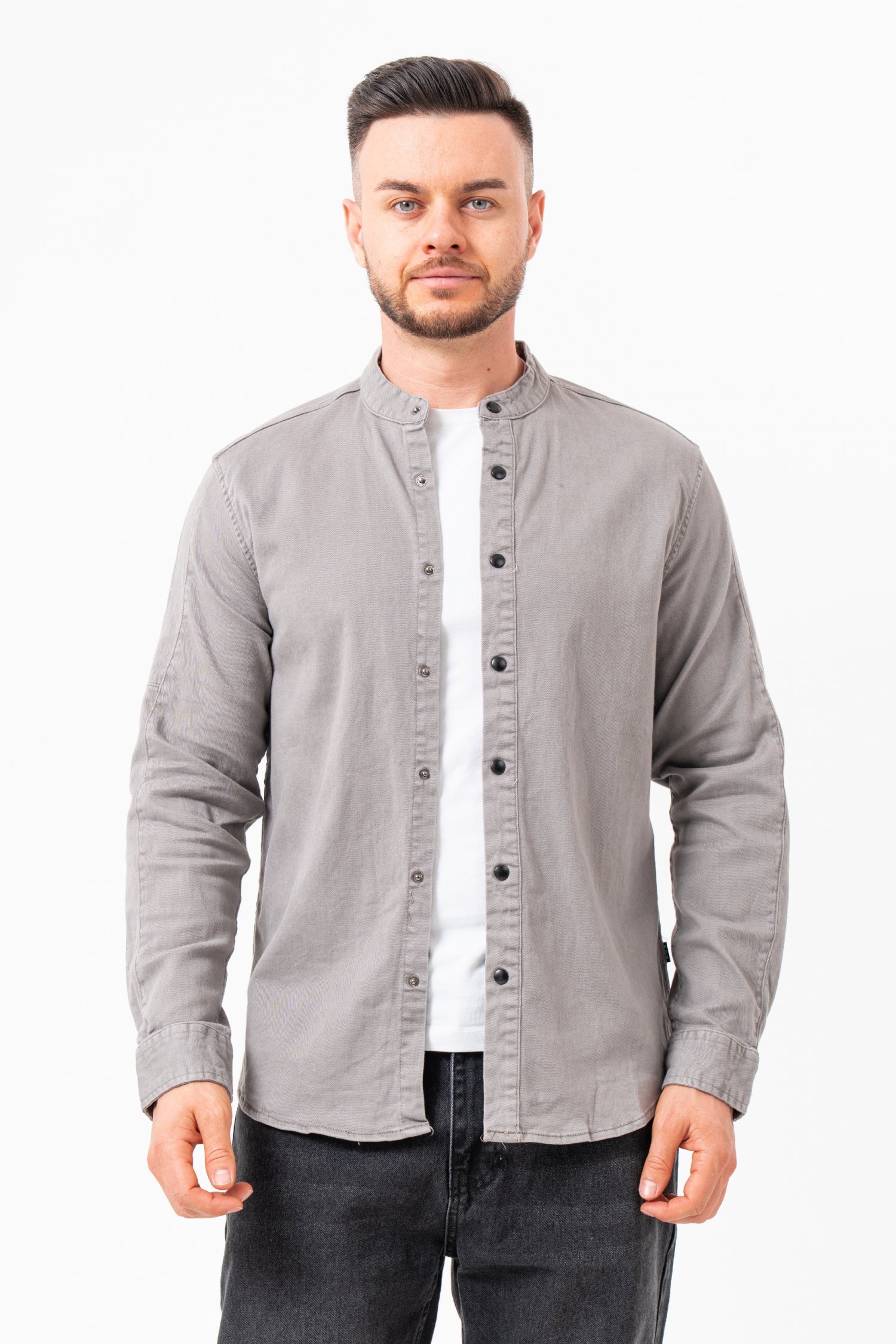 Джинсовая рубашка с воротником K.O.R 3769, серый (gray)